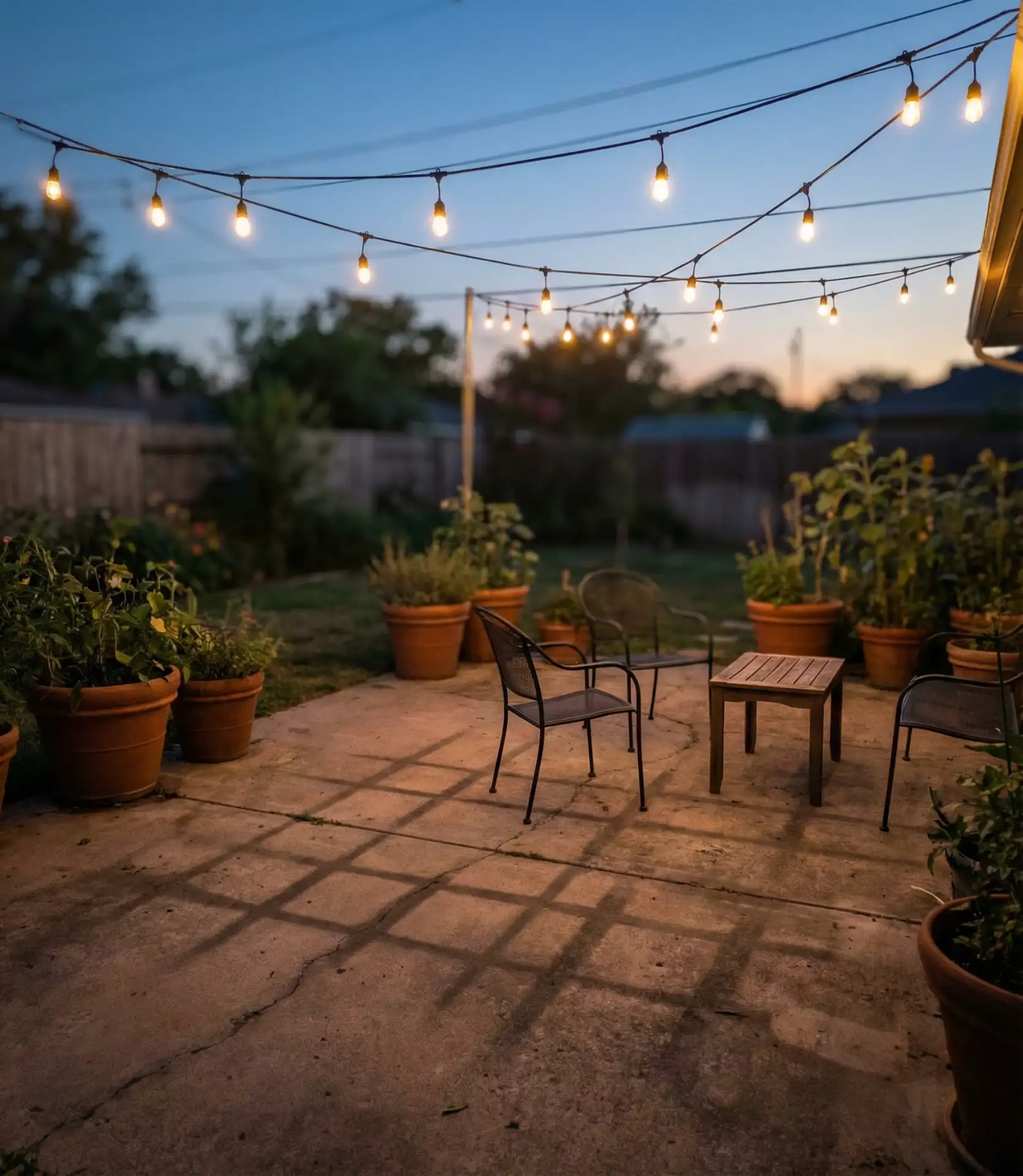 String Light Canopy Over Existing Patio 2