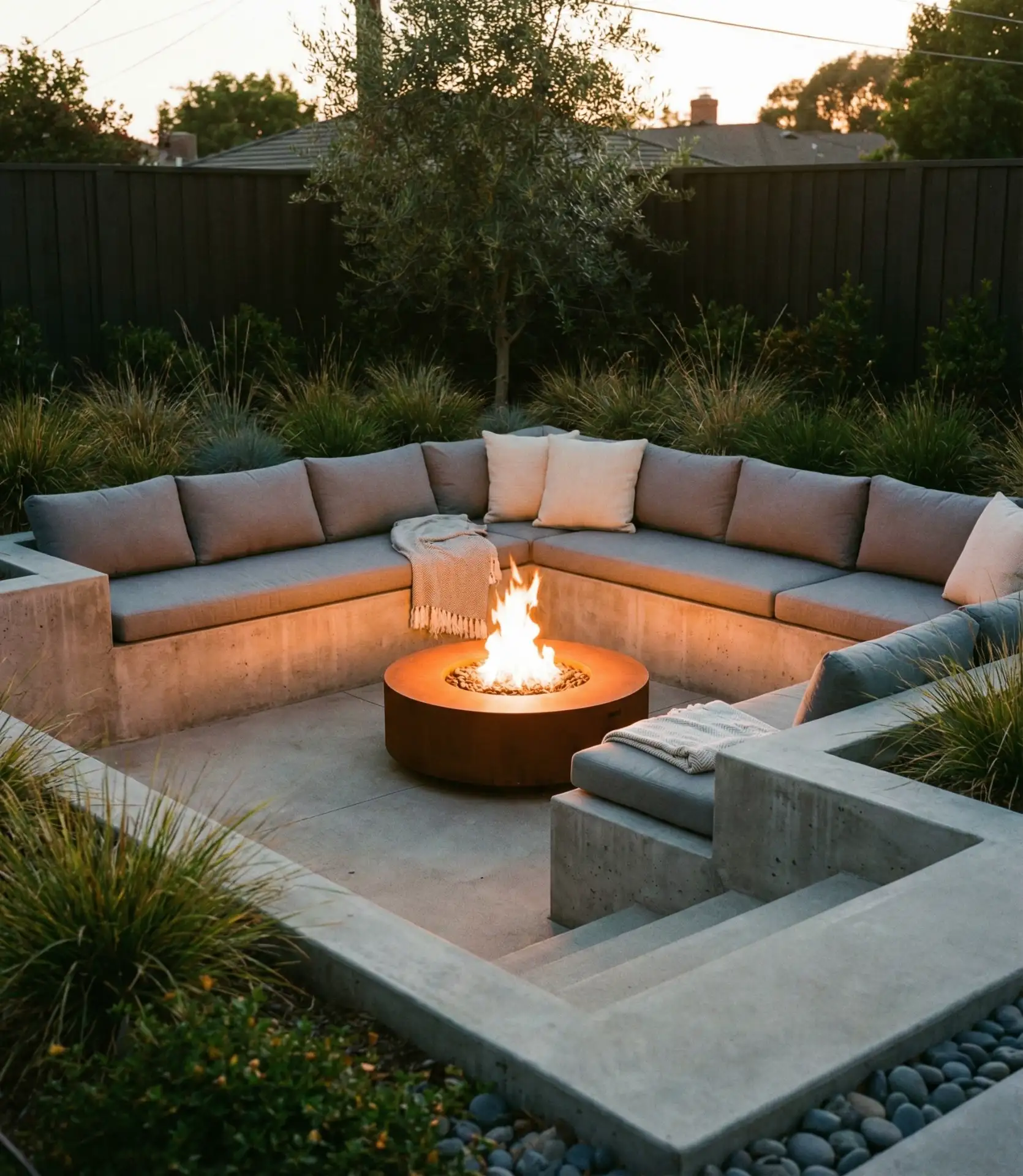 Sunken Conversation Pit with Fire Feature 1