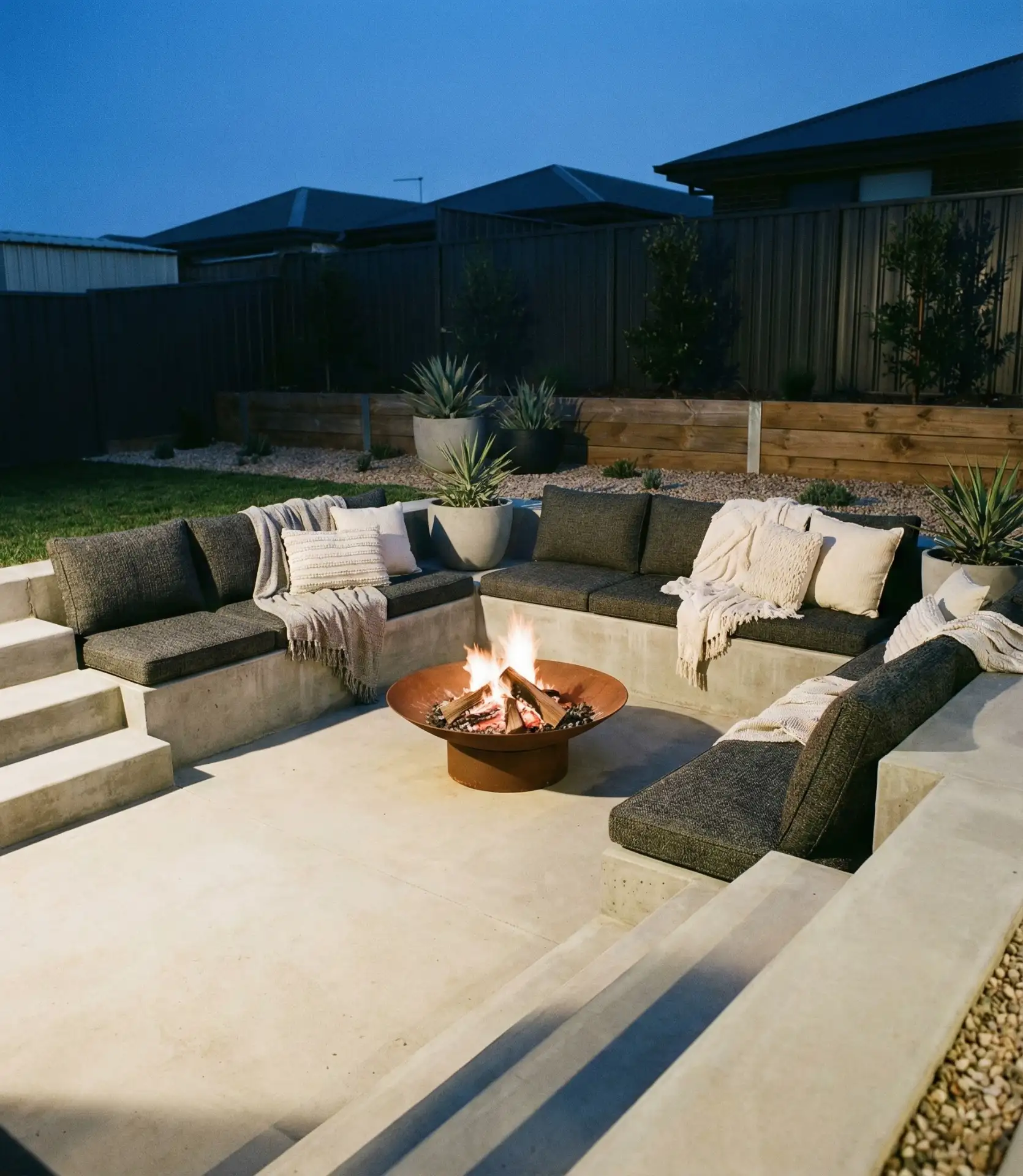 Sunken Conversation Pit with Fire Feature 2