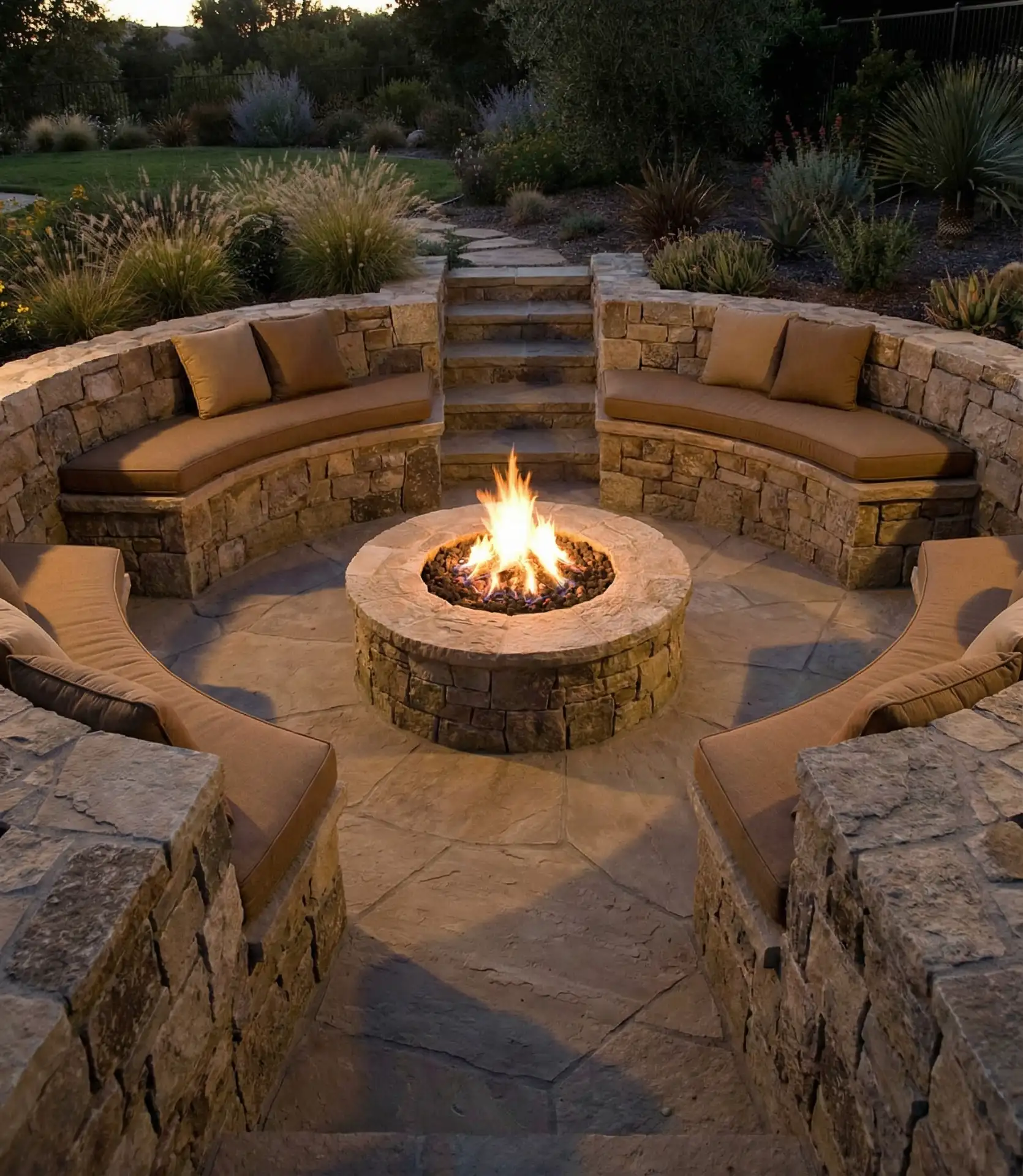 Sunken Fire Pit Gathering Space 2