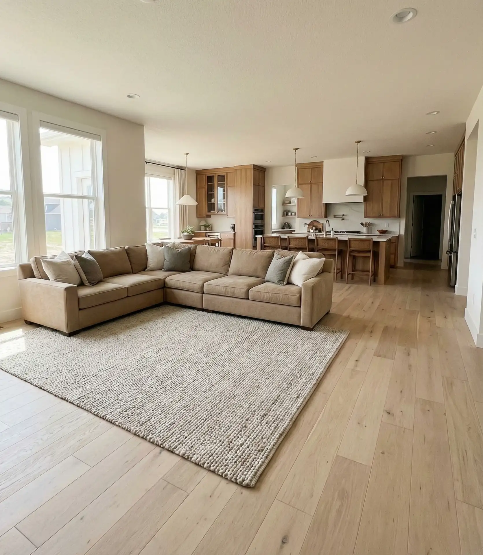 Tan Sectional for Open Concept Flow 1