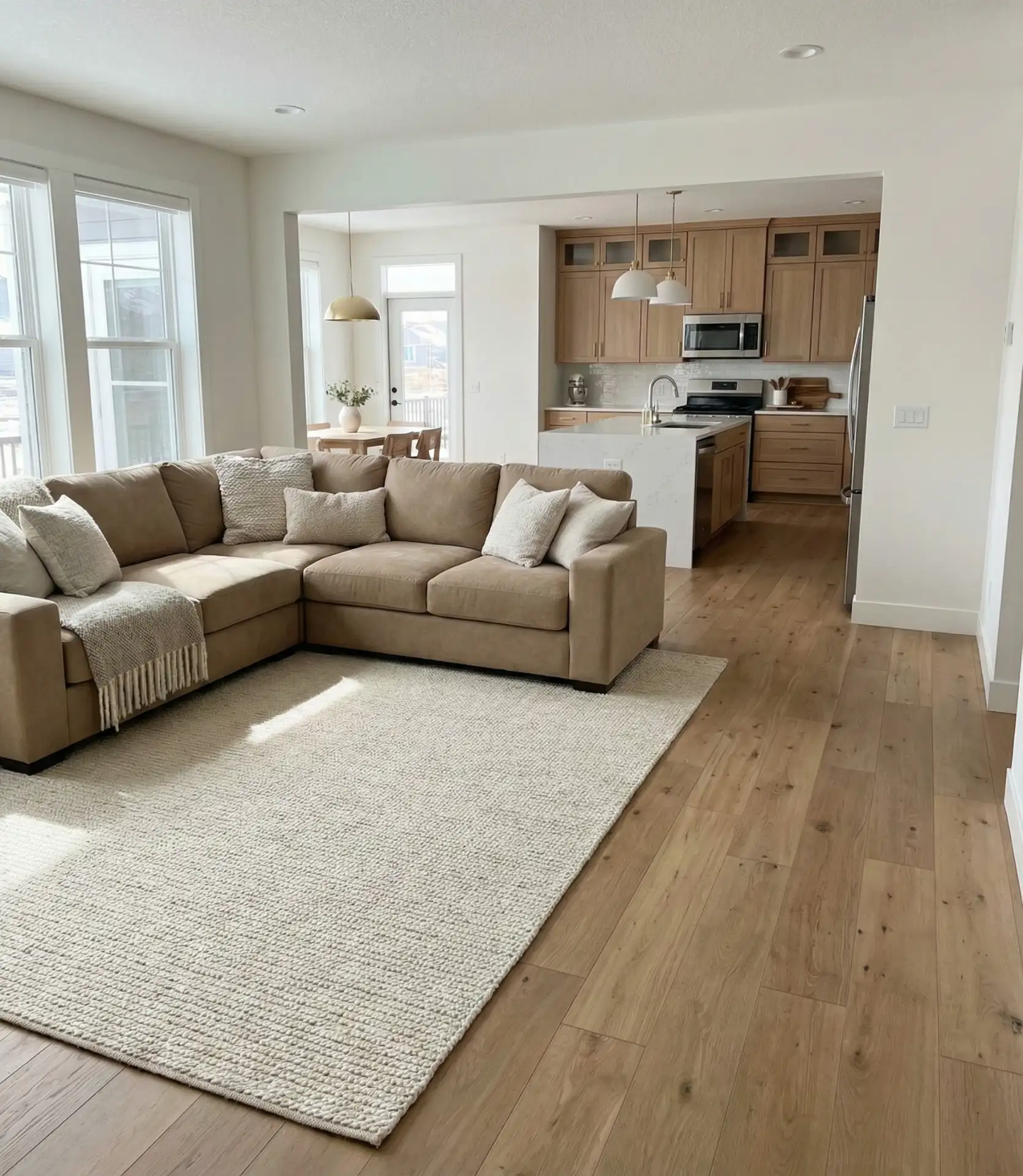 Tan Sectional for Open Concept Flow 2