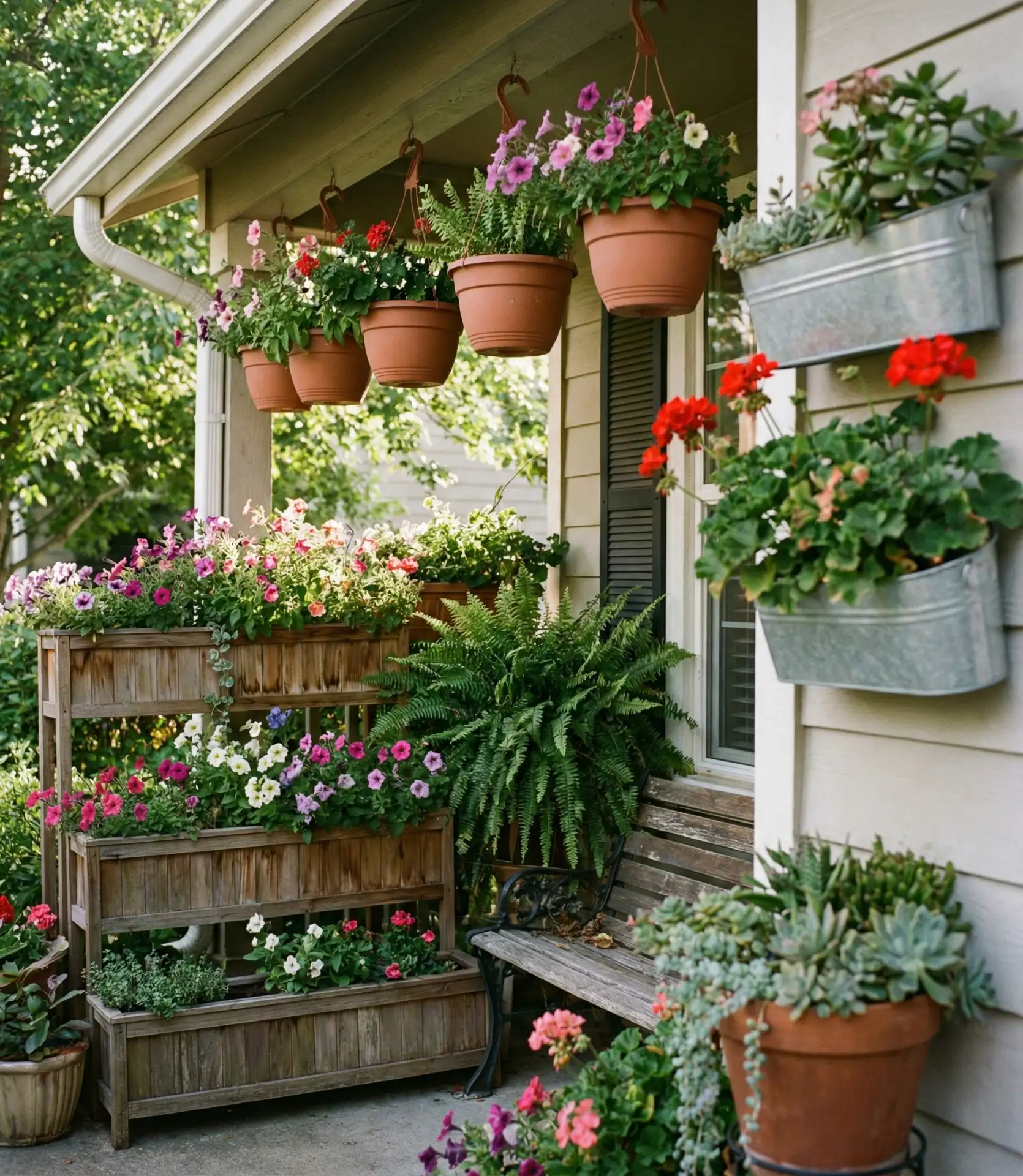 Tiny Front Porch Container Gardens 1