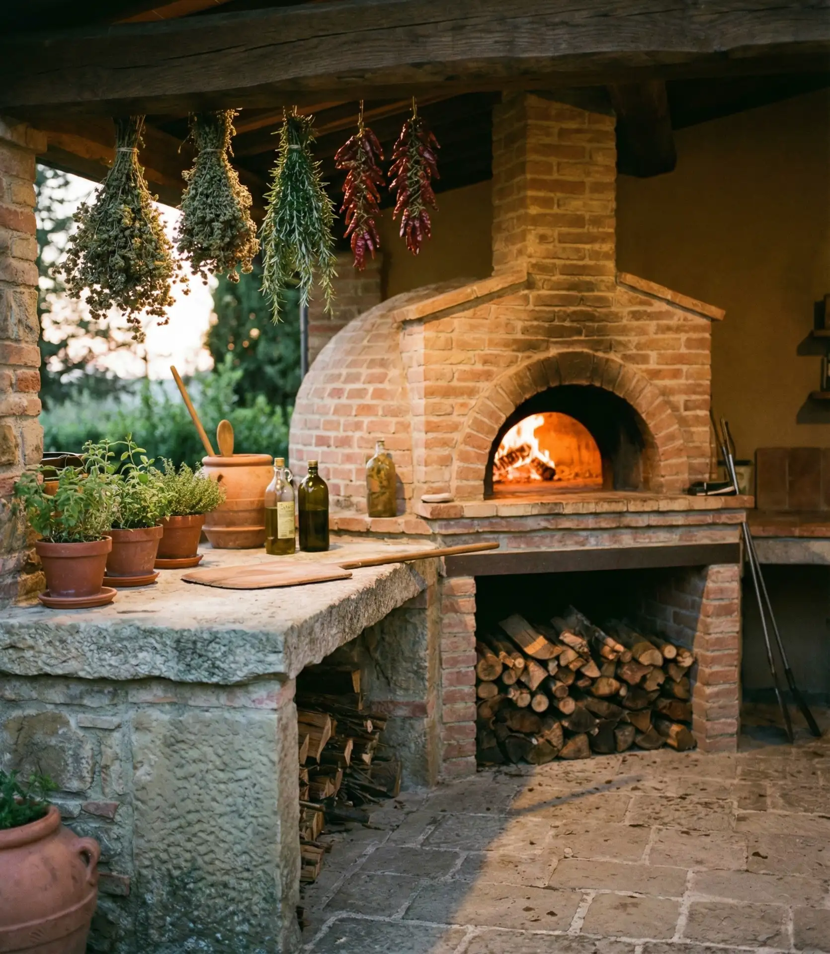 Traditional Brick Pizza Oven Kitchen 1