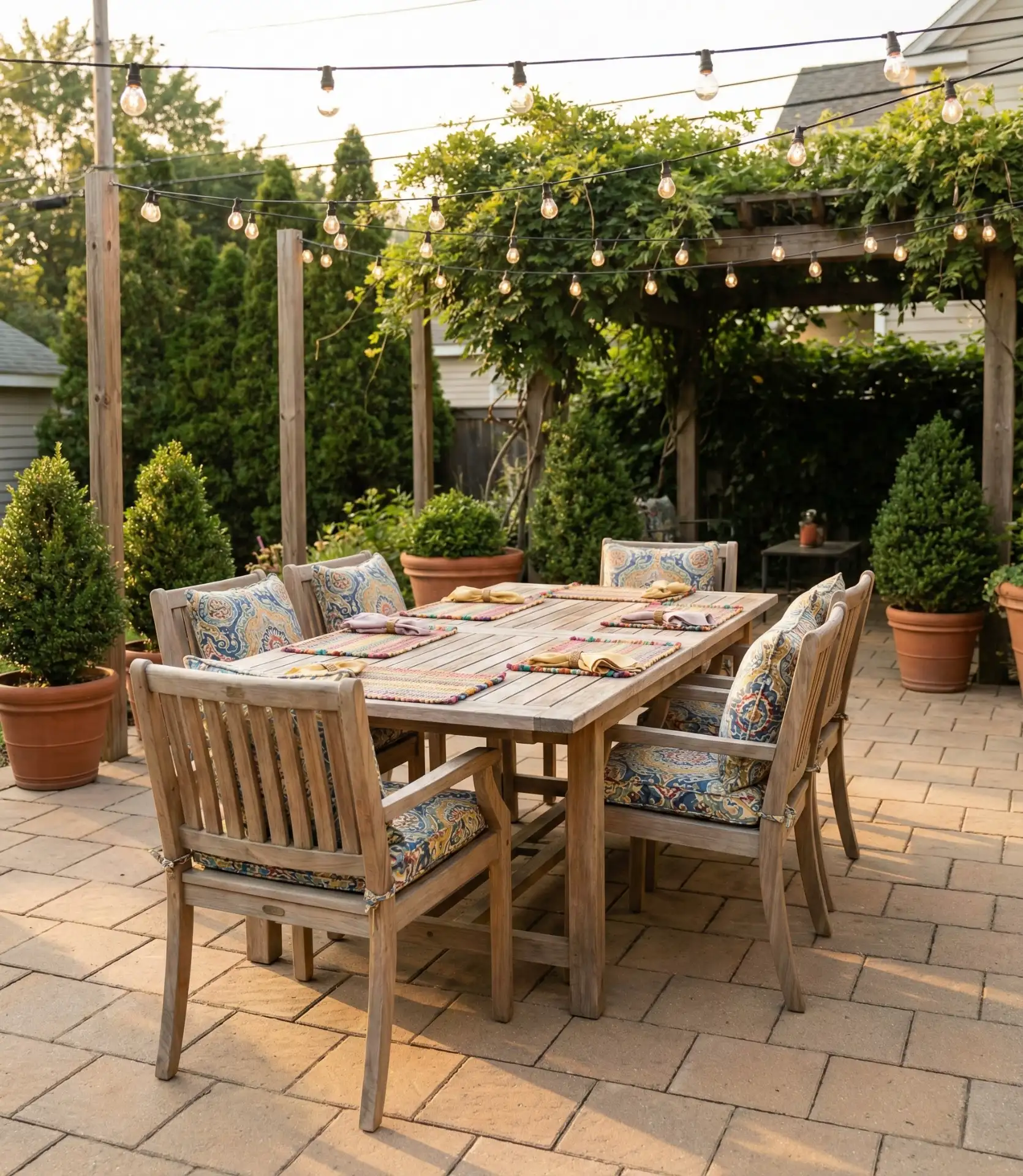 Traditional Paver Patio Layout with Decorating Ideas 1