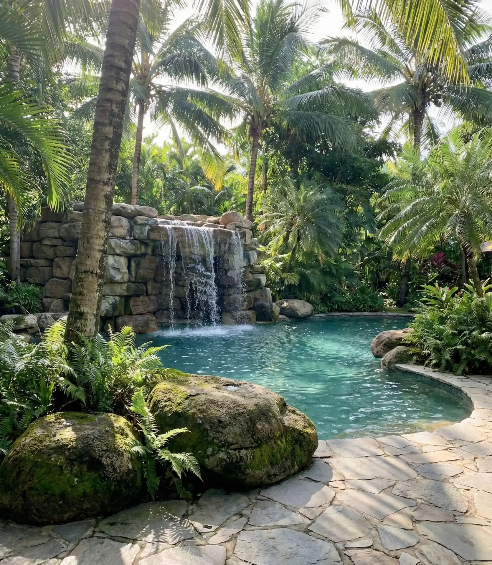 Tropical Escape with Waterfall Feature 1