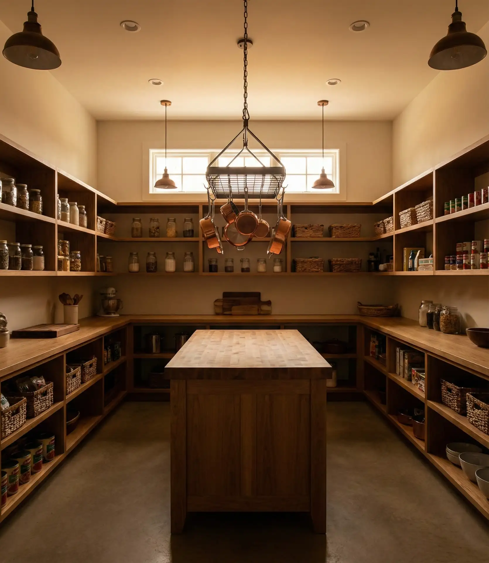 U-Shaped Pantry with Central Island 1