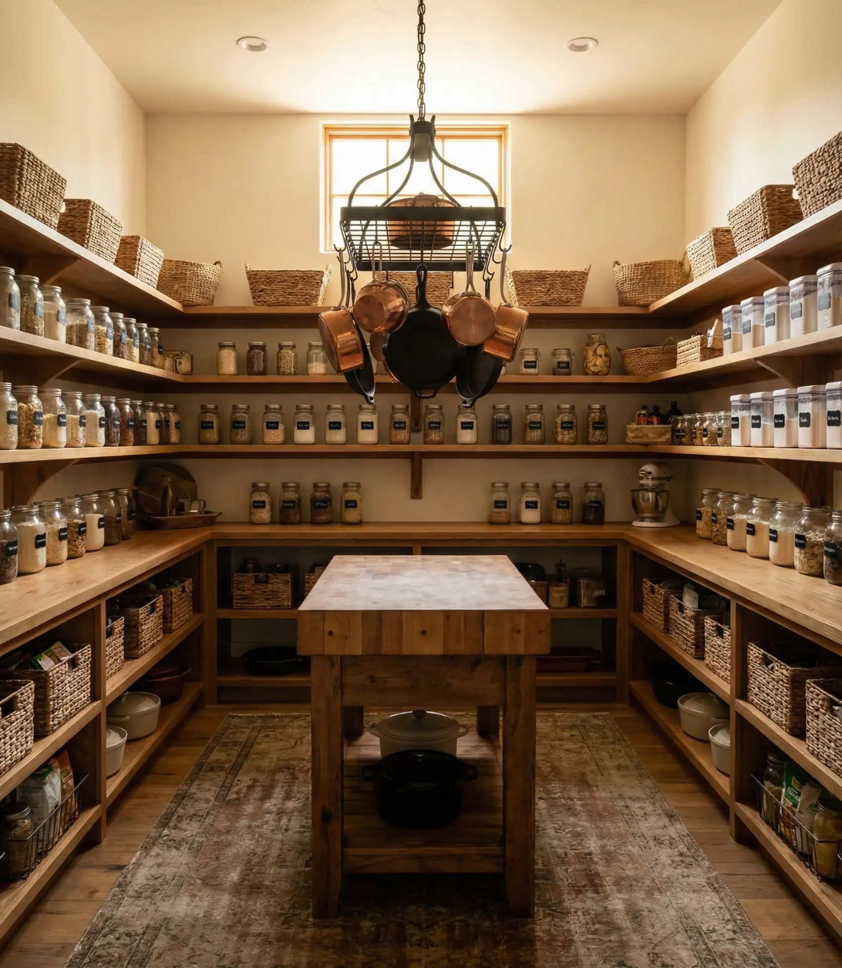 U-Shaped Pantry with Central Island 2