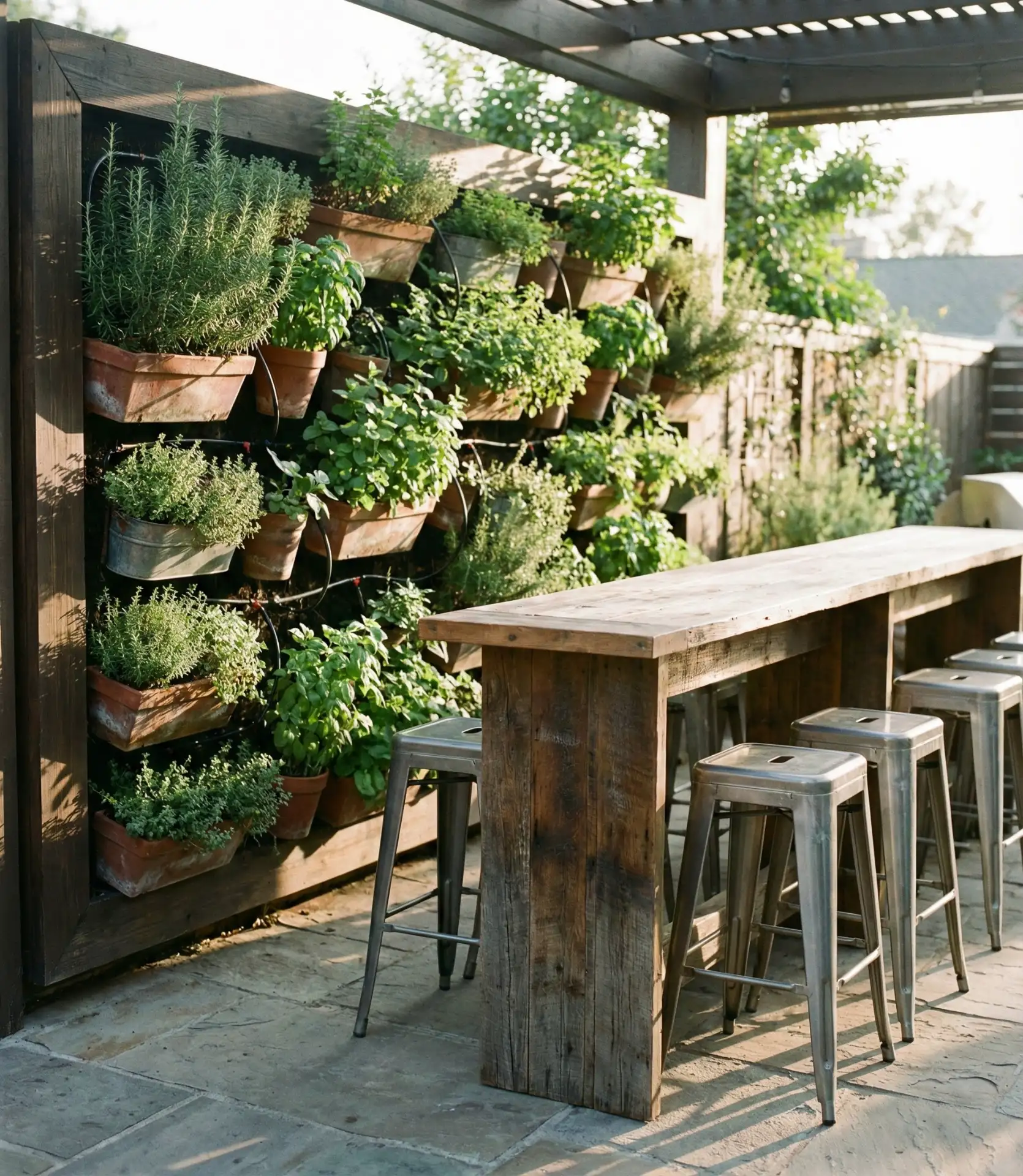 Vertical Garden Bar with Herb Wall 1