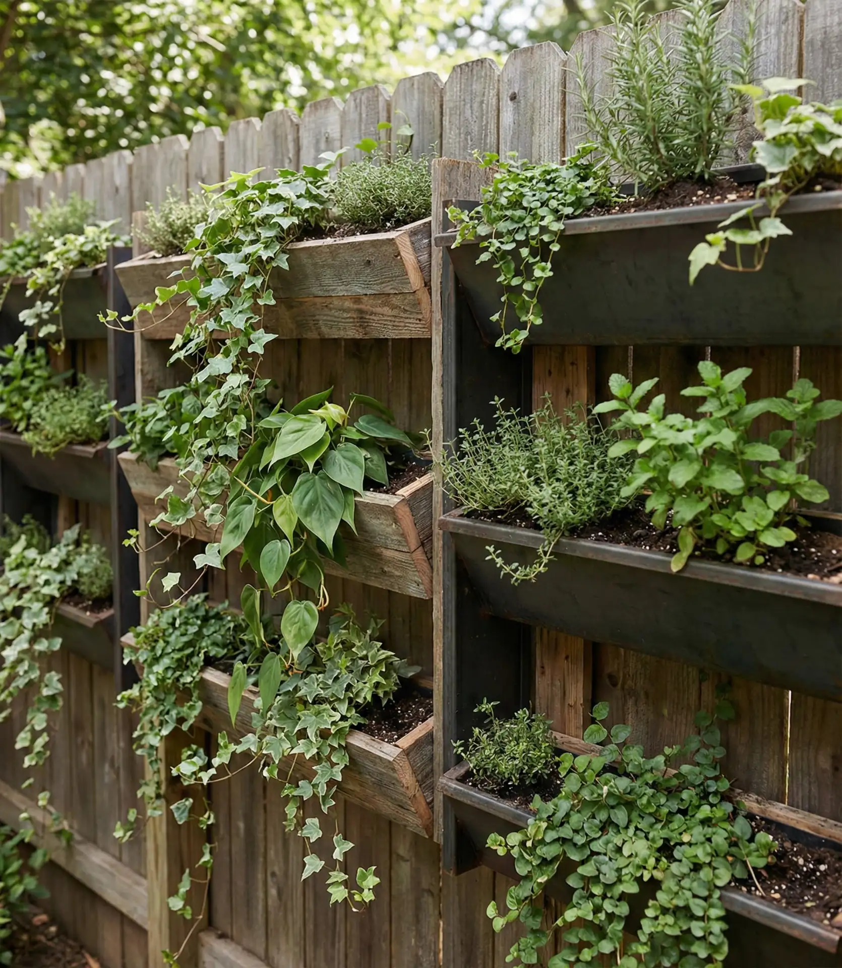 Vertical Garden Wall Along Fence Line 1