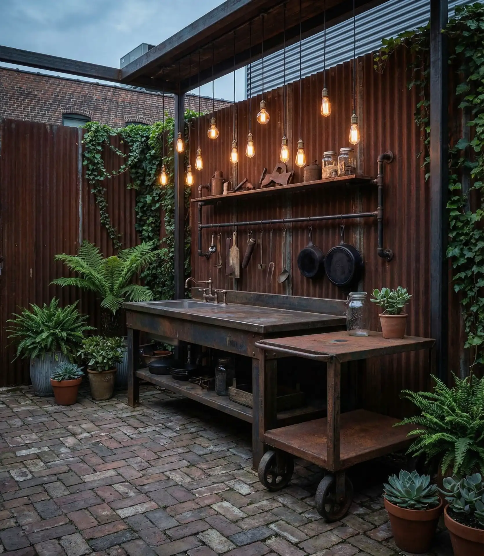 Vintage Repurposed Industrial Kitchen 1