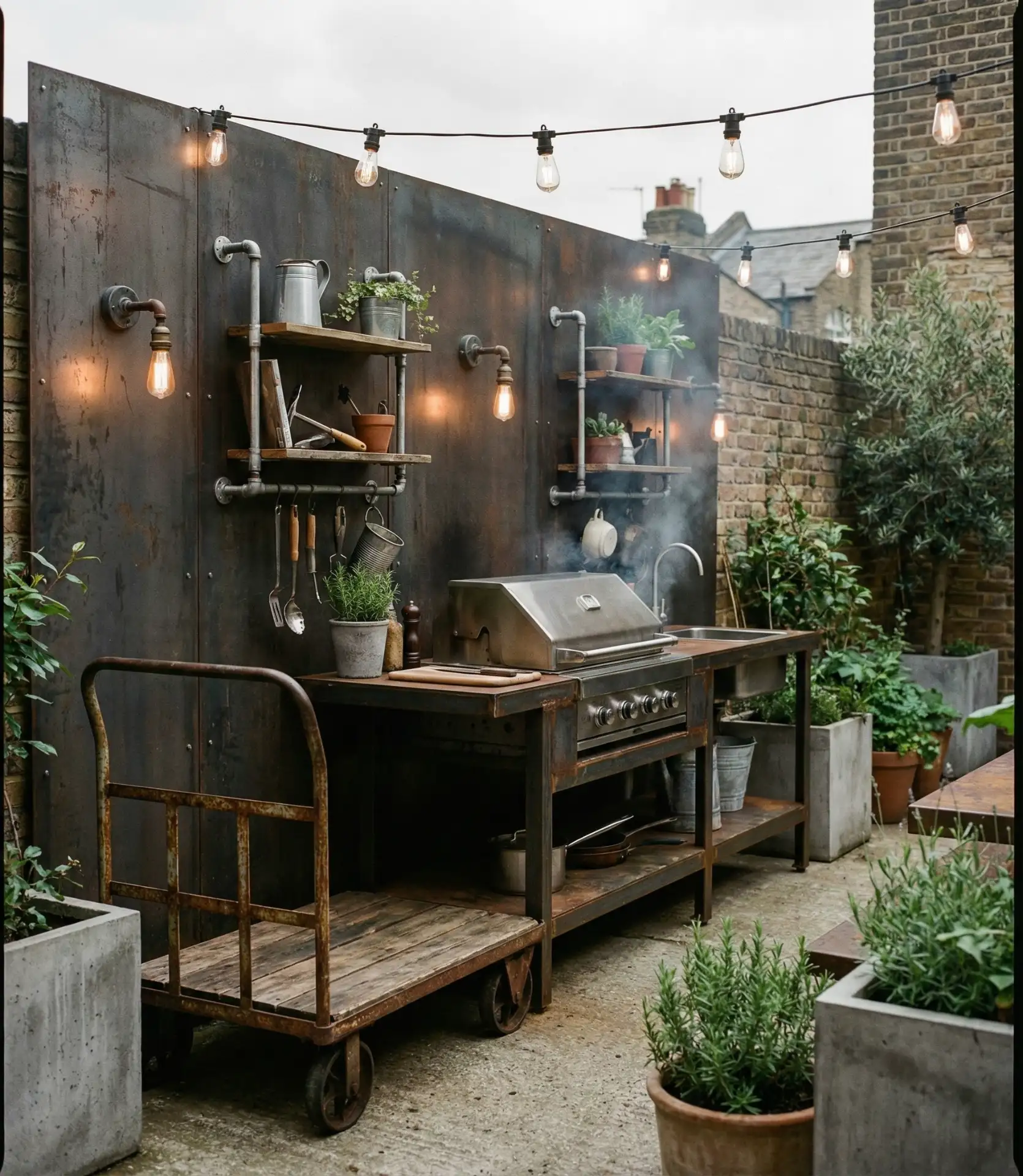 Vintage Repurposed Industrial Kitchen 2