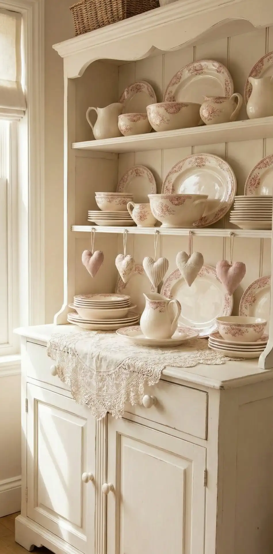 Vintage Valentine Hutch Display 1