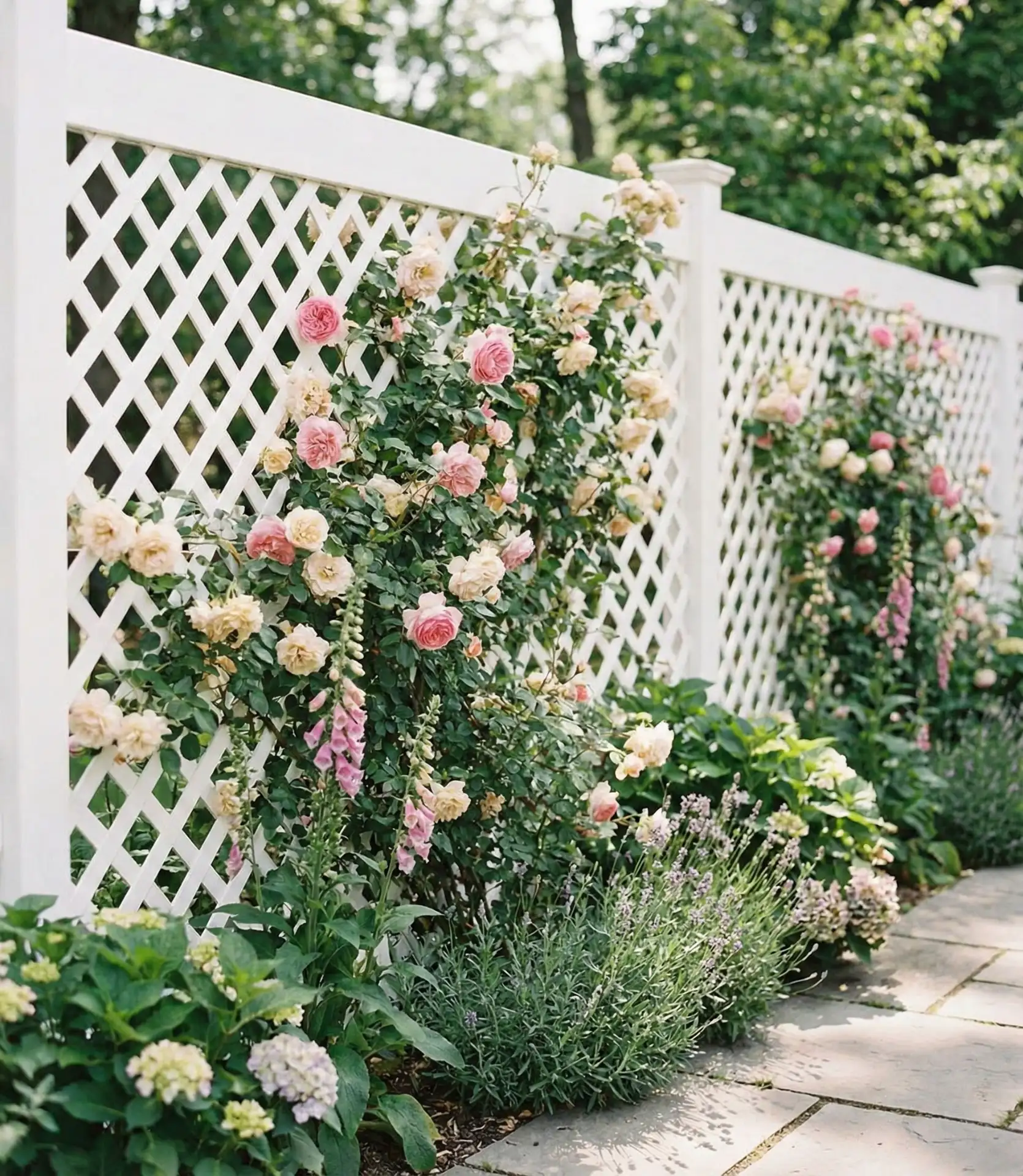 Vinyl Lattice Garden Trellis Fence 1