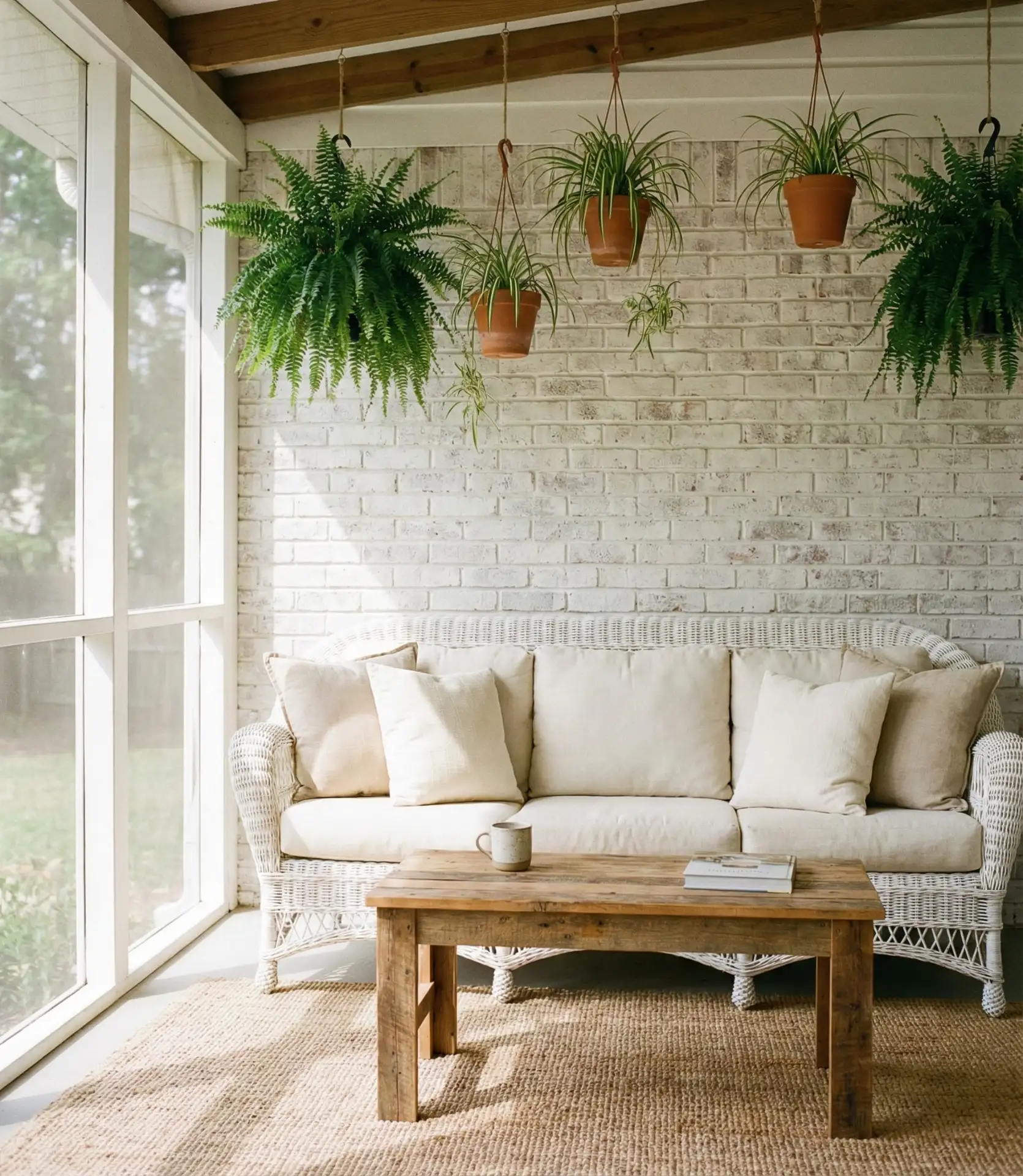 Whitewashed Brick Accent Wall 1