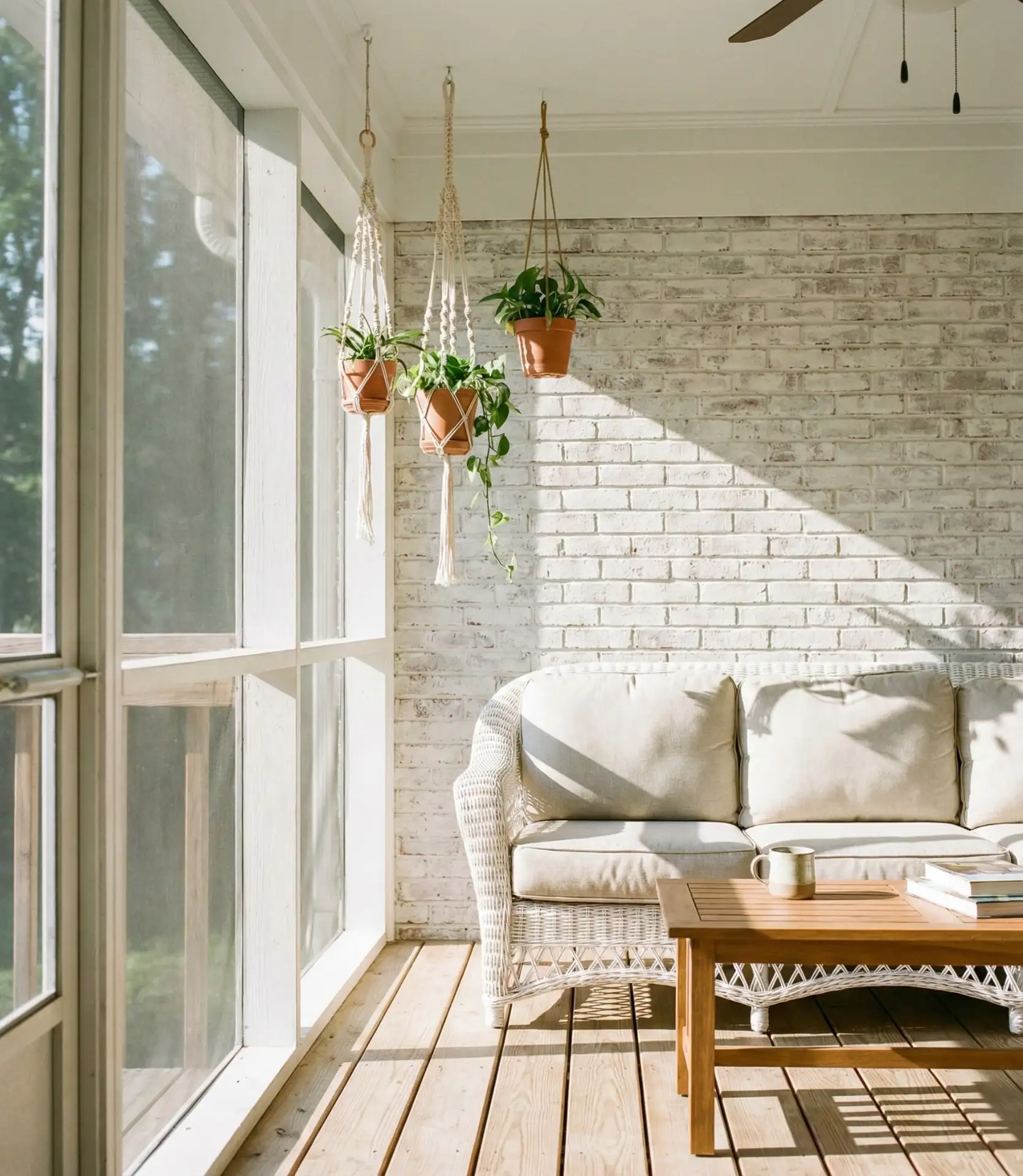 Whitewashed Brick Accent Wall 2