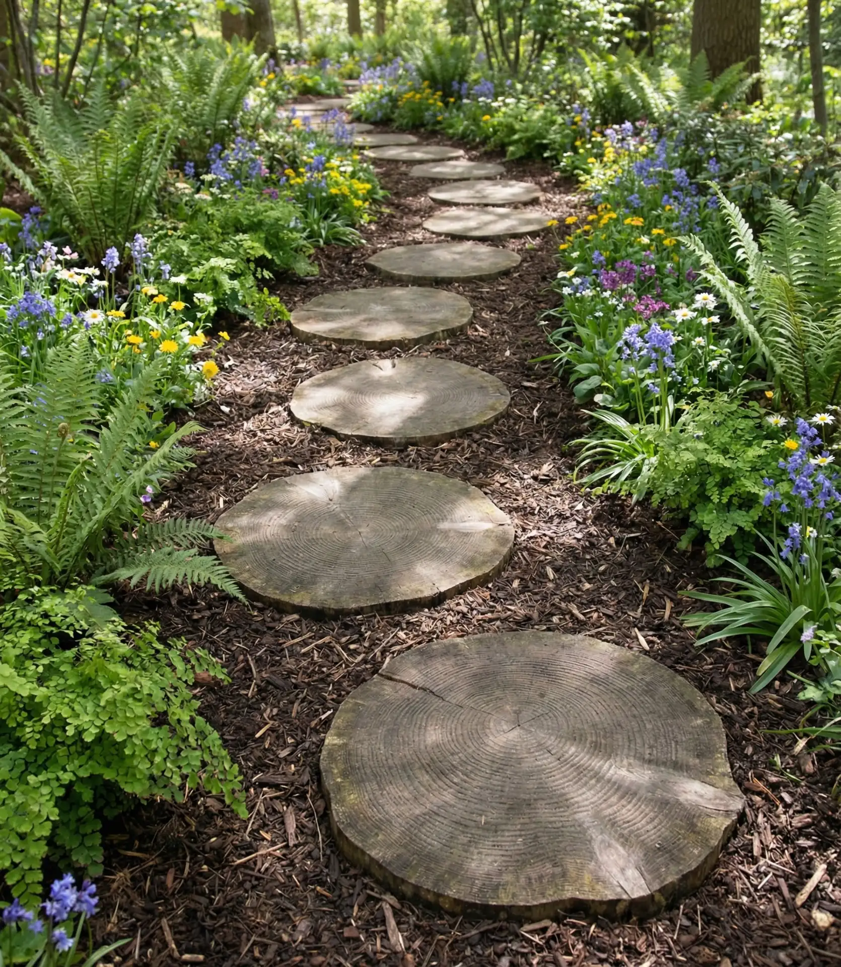 Wood Slice Pathway Pavers 2