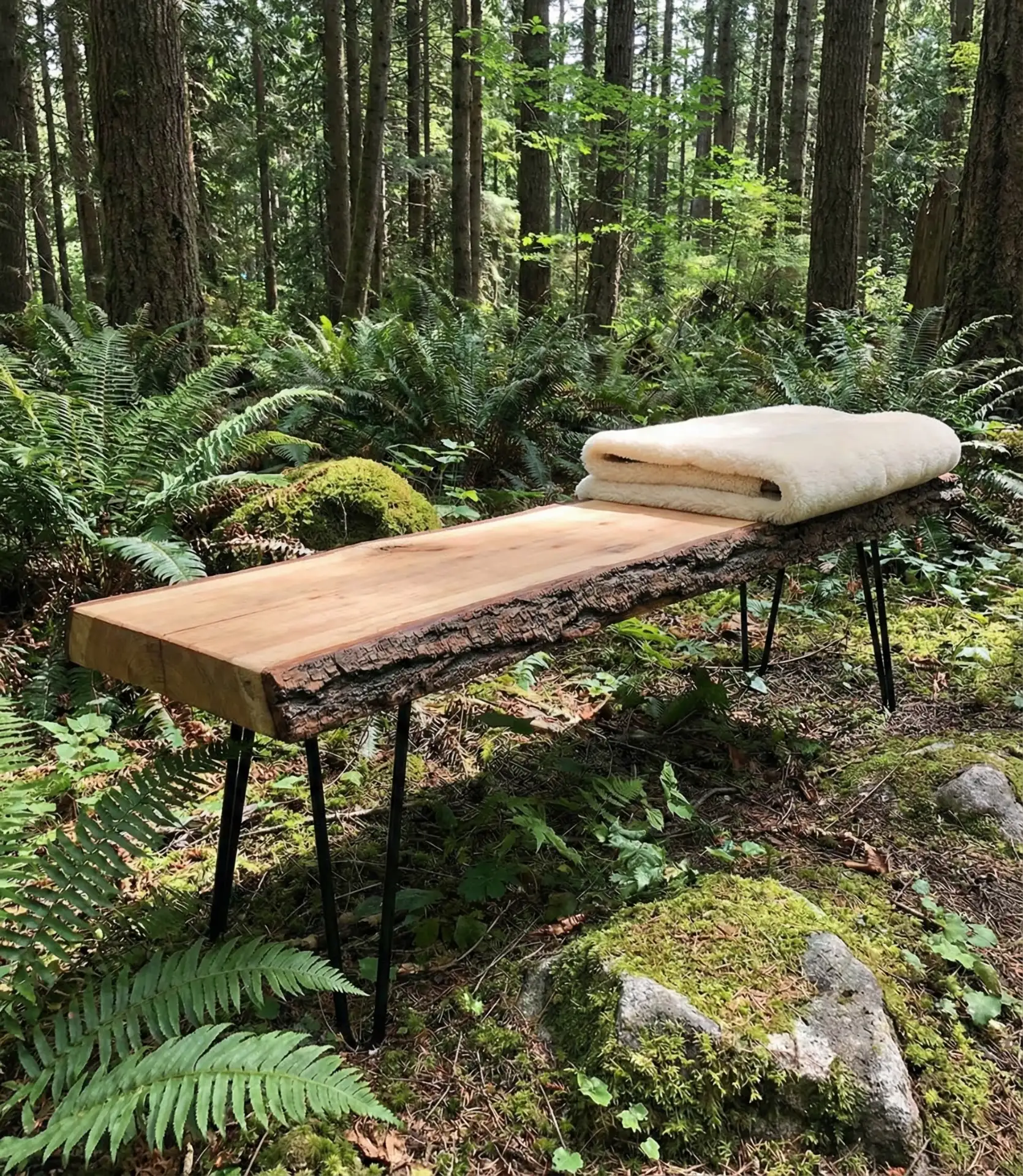 Wooden Bench with Live Edge 1
