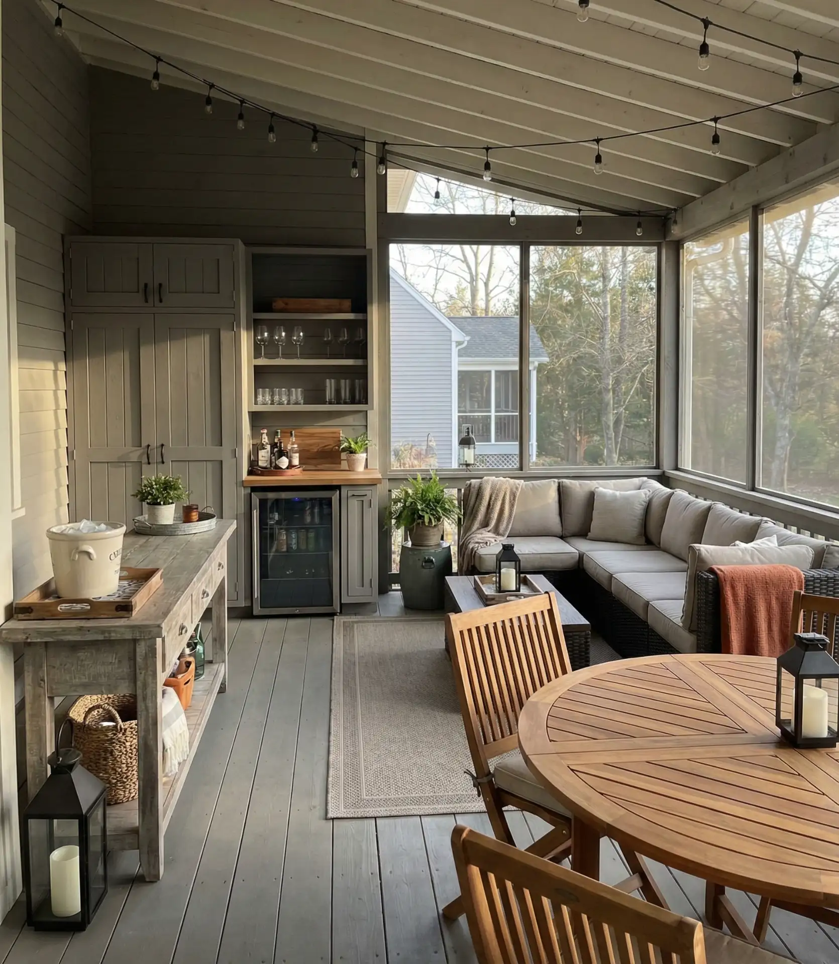 Year-Round Covered Porch Entertaining Stations 2