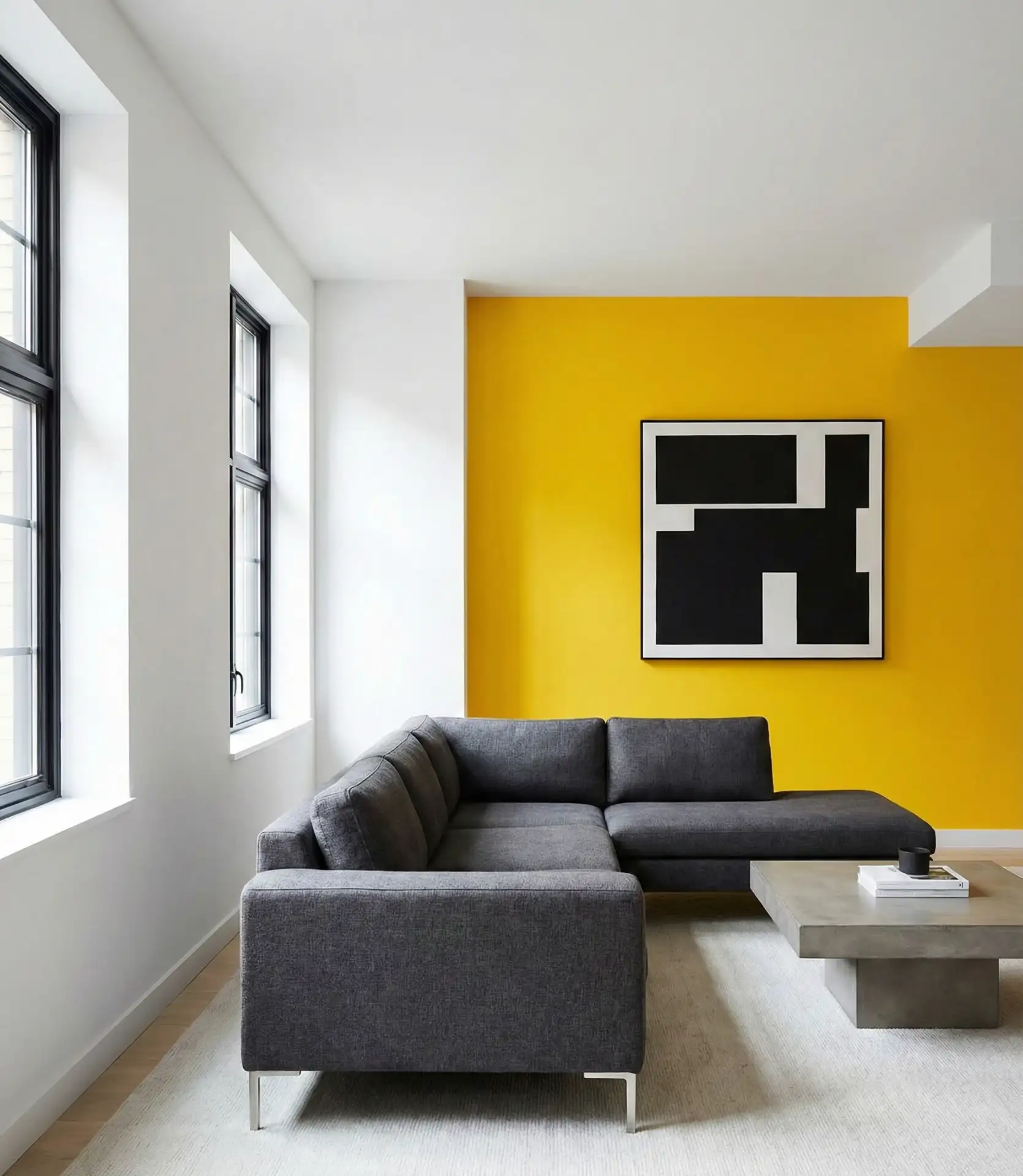 Yellow Accent Wall Color Blocking 2