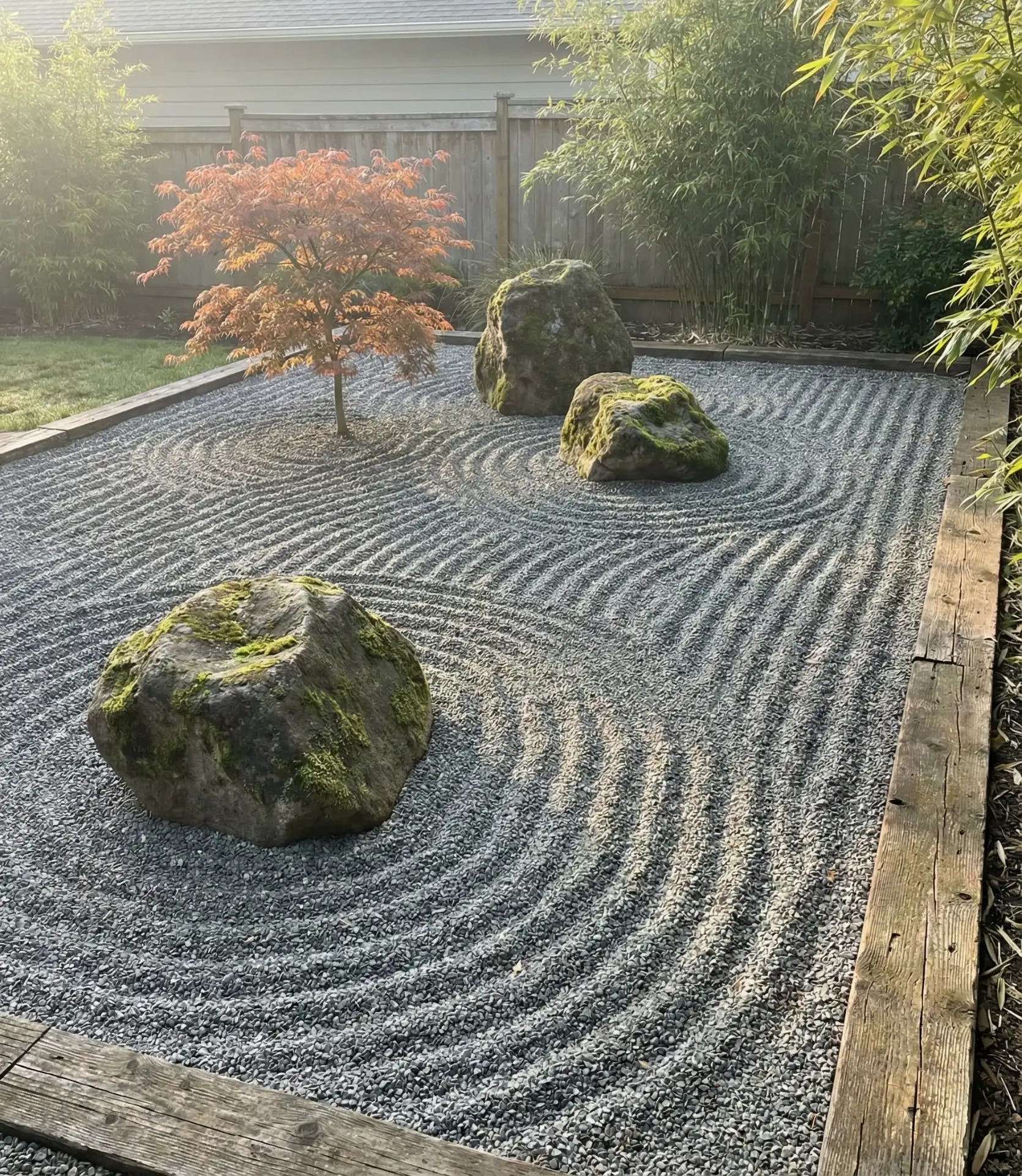 Zen Gravel Garden with Boulder Accents 1
