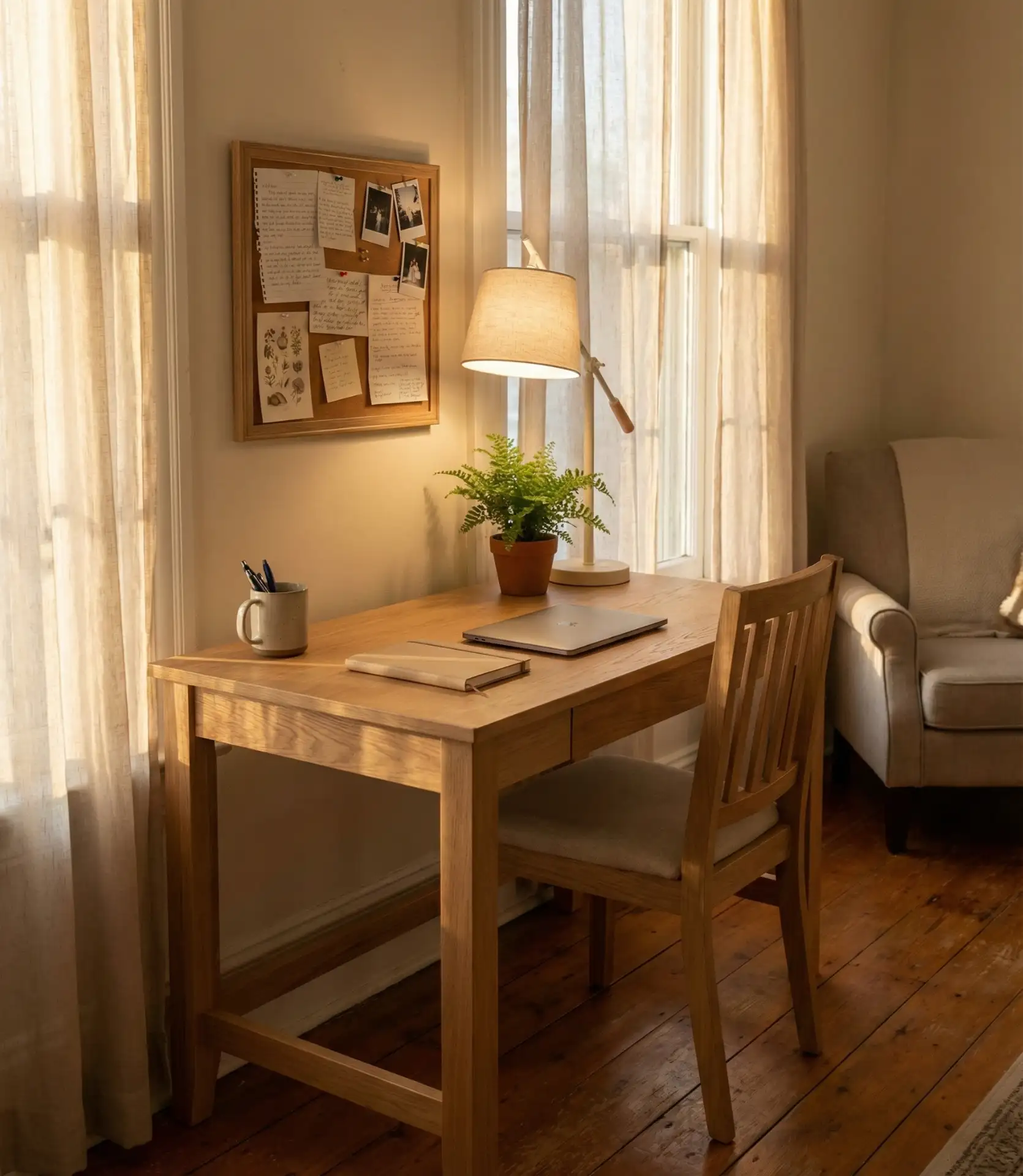 Aesthetic Study Desk with Motivation Board 1