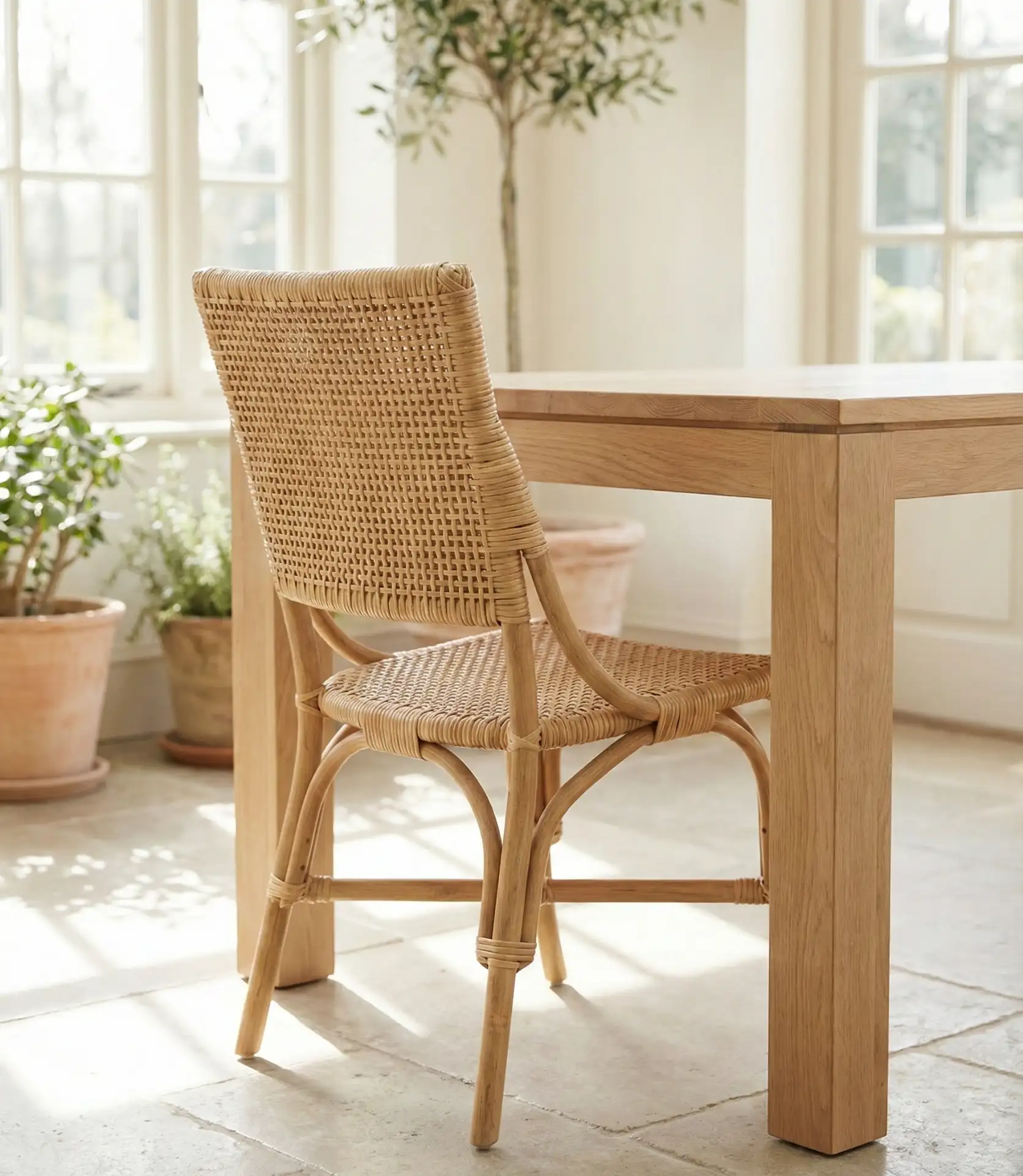 Airy Rattan Chairs with Natural Woven Textures 1