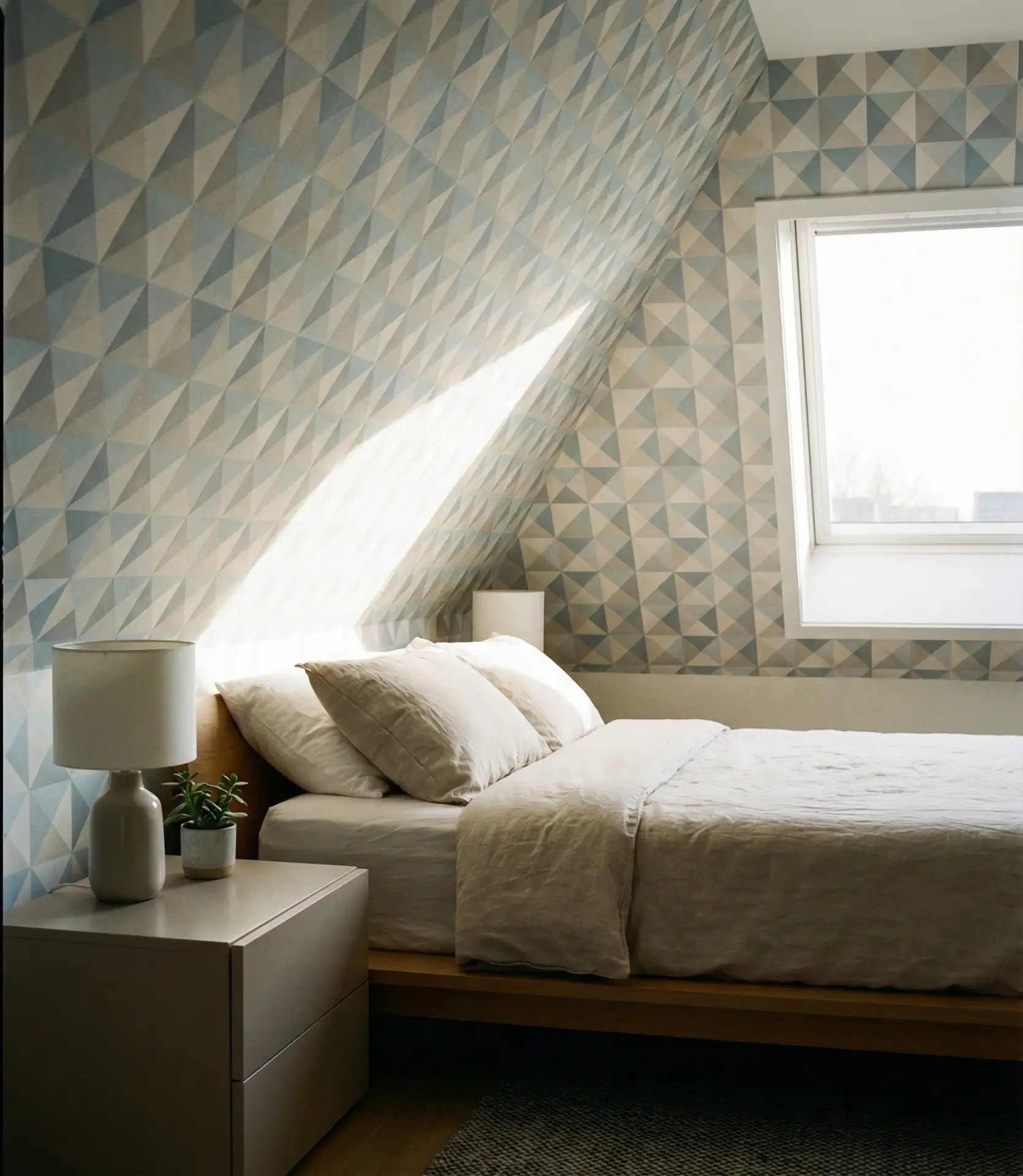 Angled Ceilings Accent Wall in Wallpaper 2