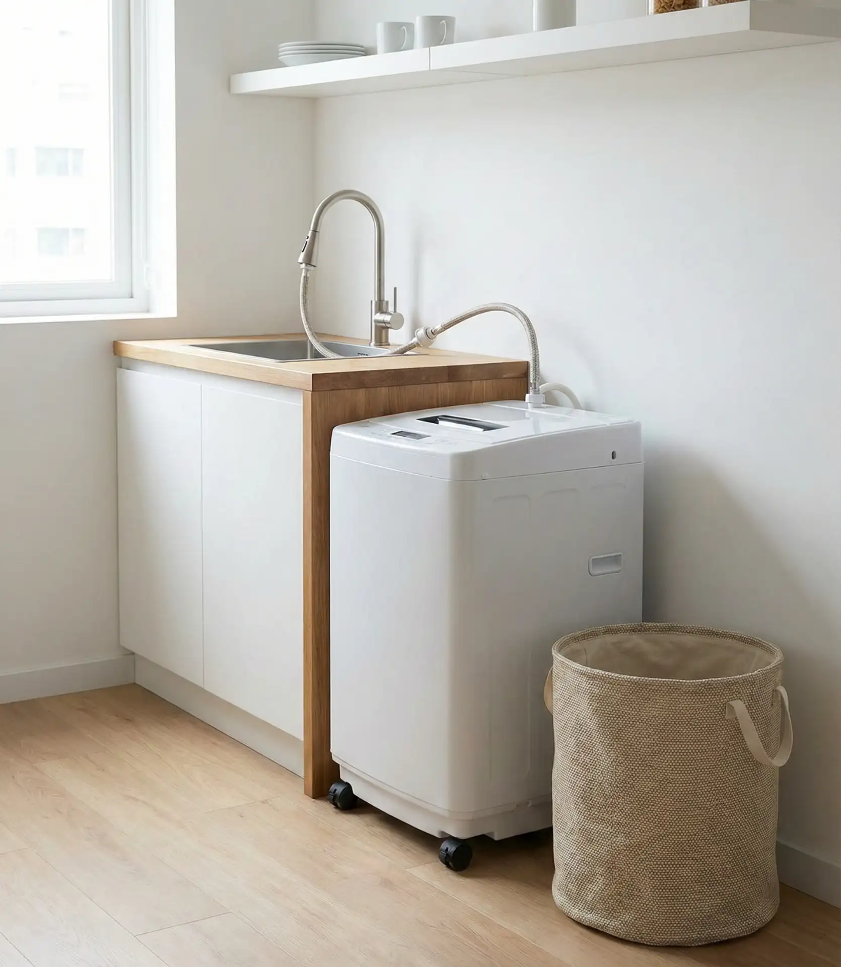 Apartment-Friendly Portable Washer Setup 2