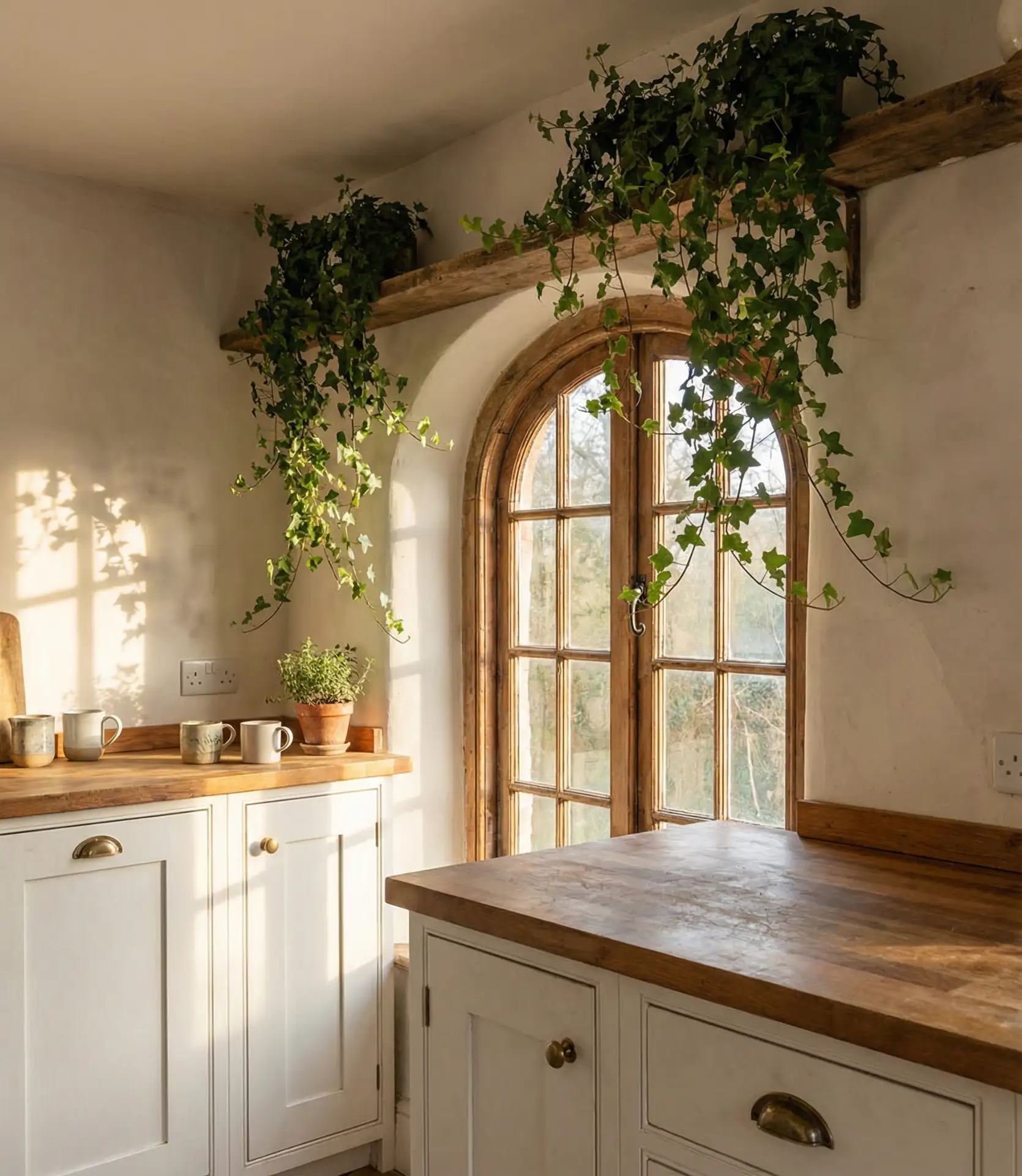 Arched Window with Trailing Ivy 2