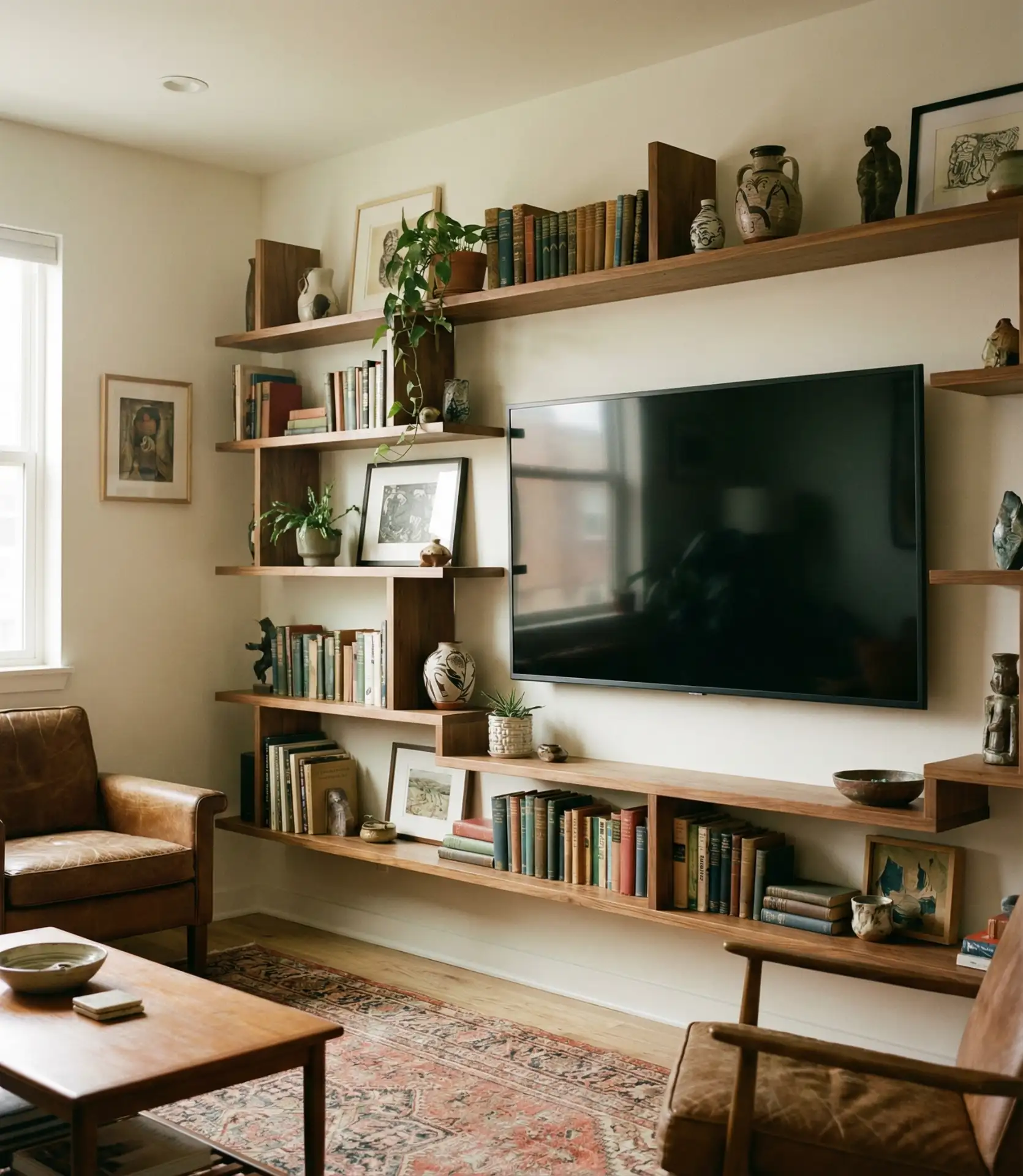 Asymmetric Shelving with TV Off-Center 2