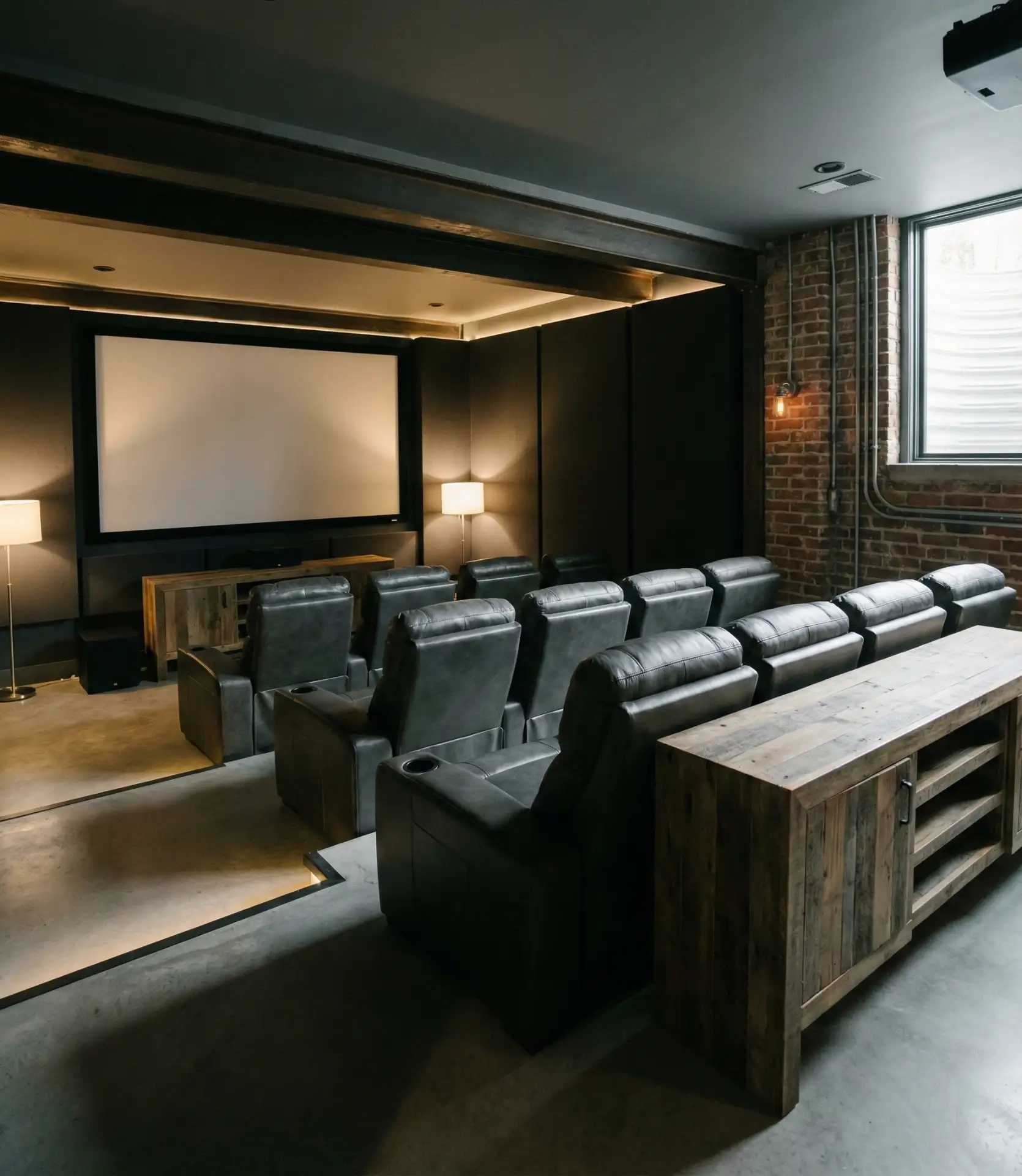 Basement Family Room with Theater Seating 1