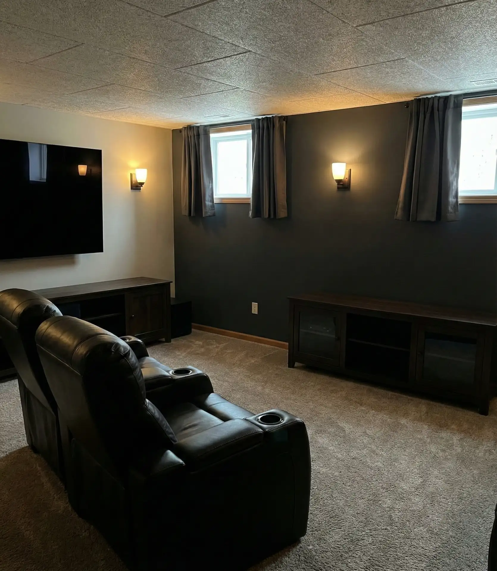 Basement Family Room with Theater Seating 2