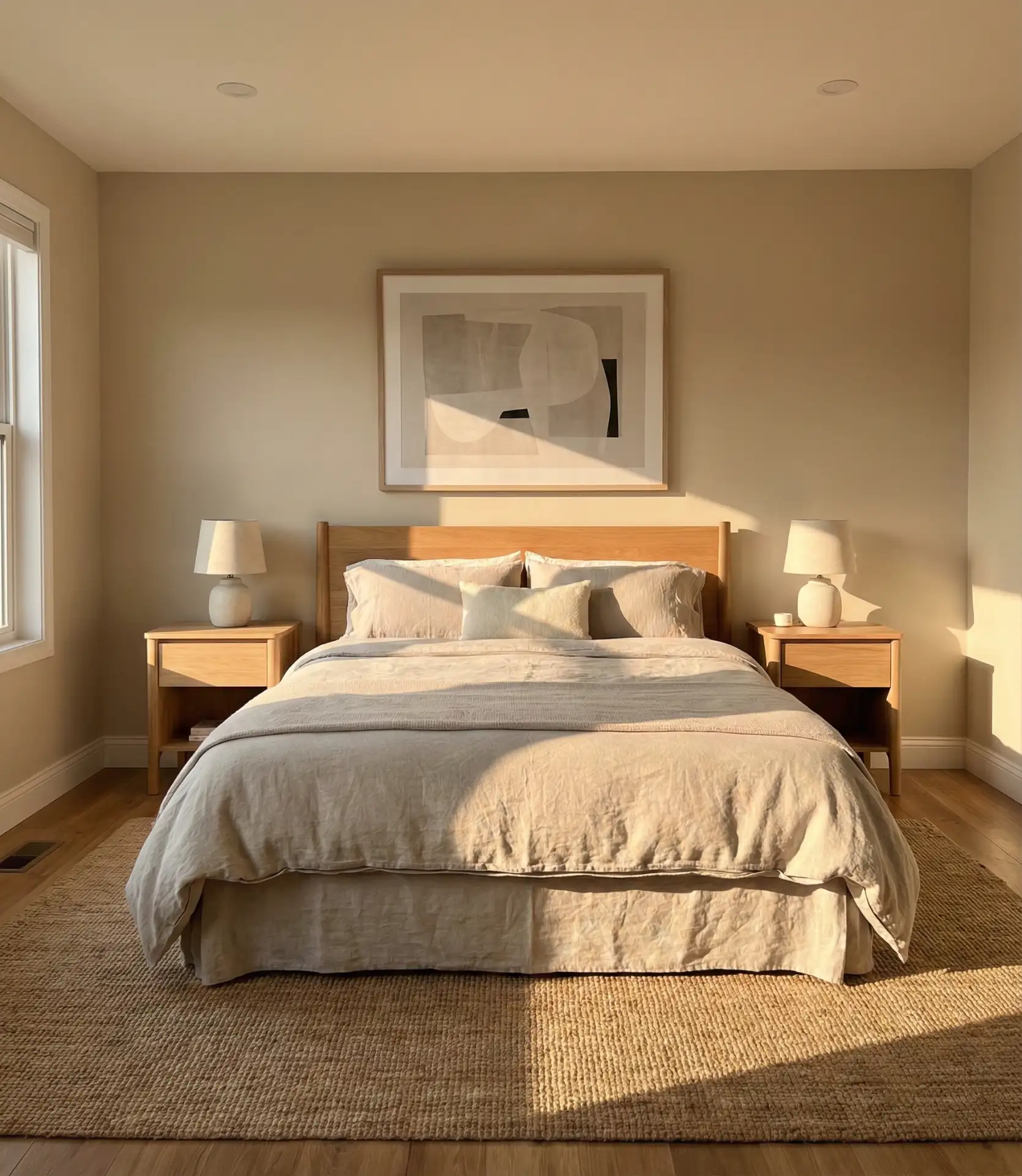 Bed Centered with Symmetrical Nightstands 2