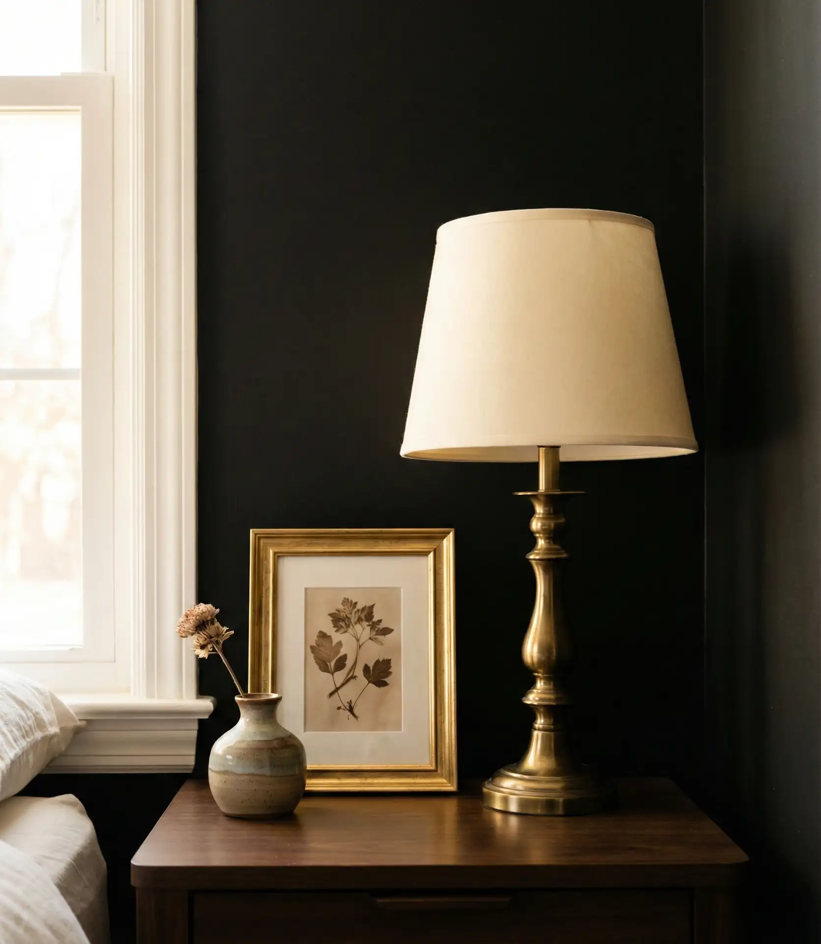 Black Accent Wall with Brass and Gold Accents 1
