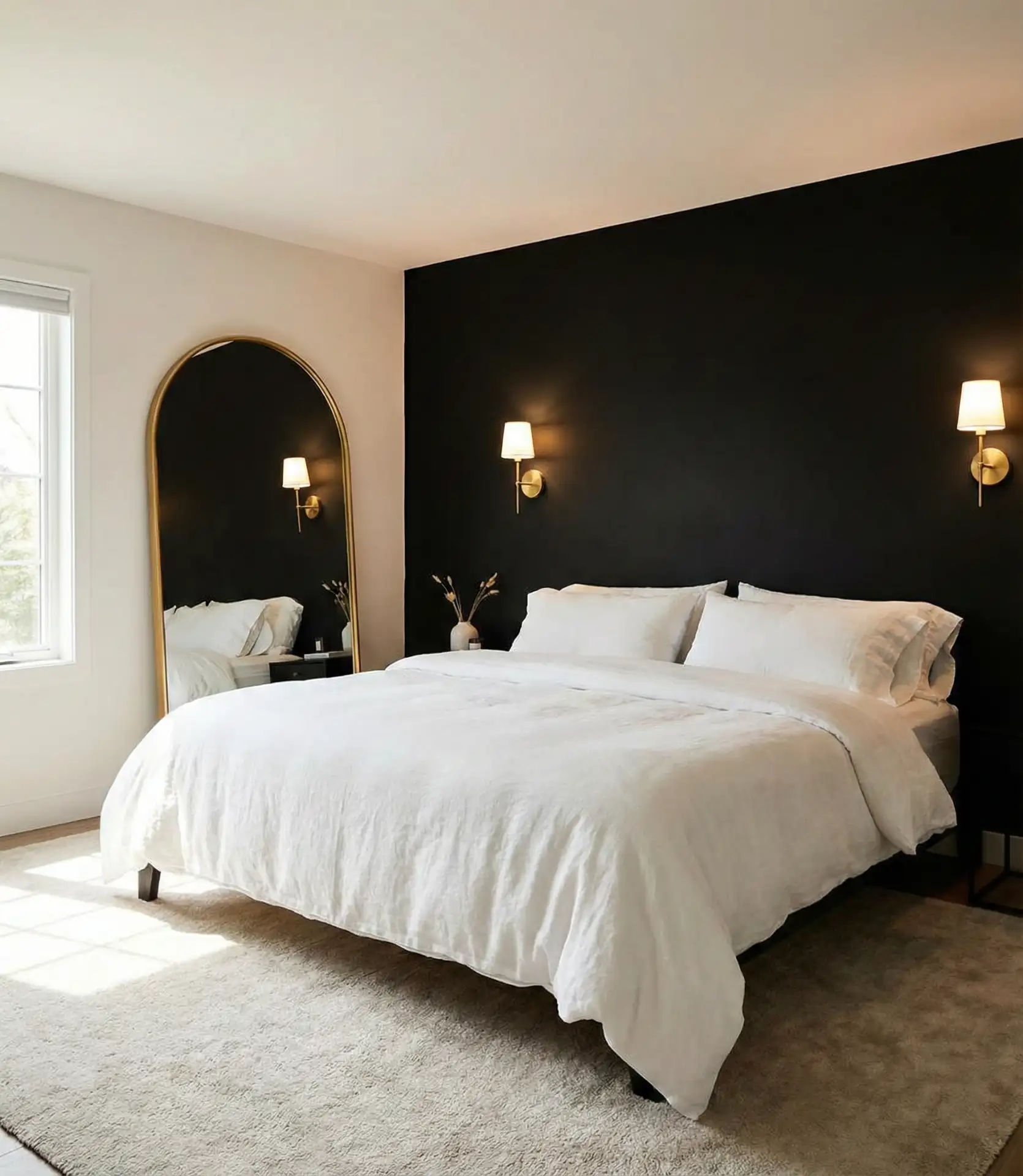 Black Accent Wall with Brass and Gold Accents 2