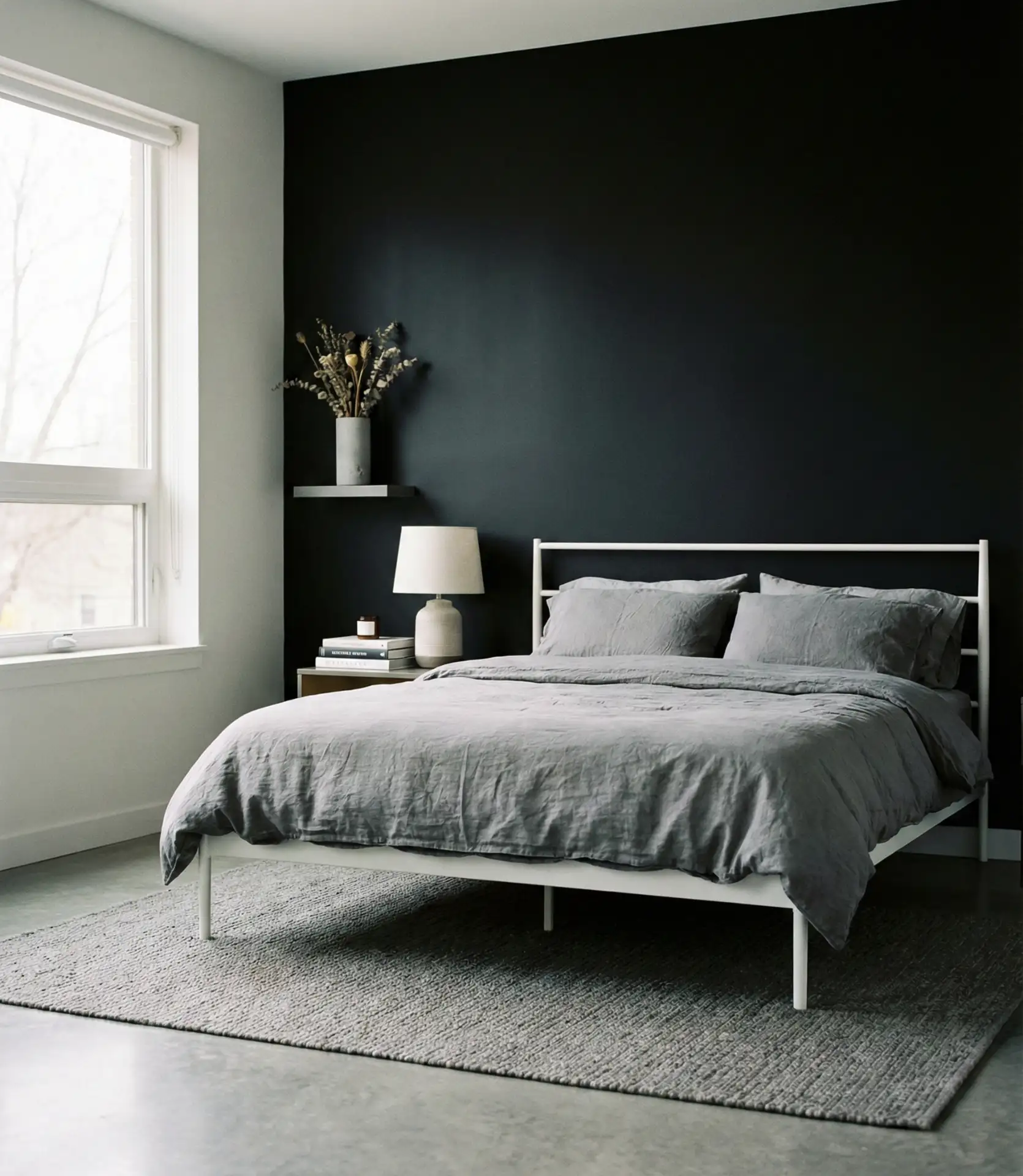 Black Accent Wall with Colour Palettes in Monochrome 1