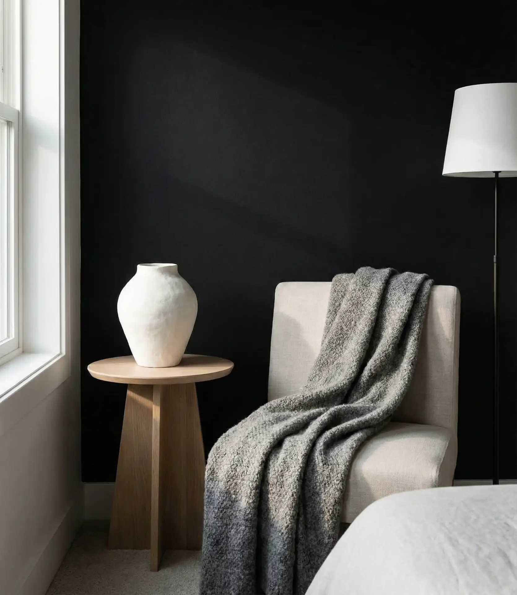 Black Accent Wall with Colour Palettes in Monochrome 2