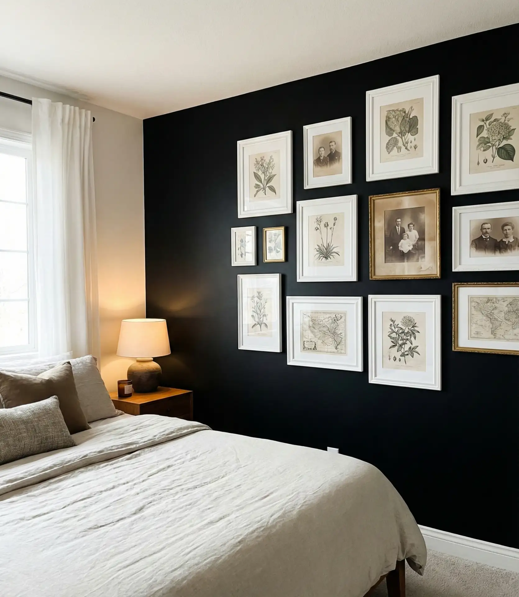 Black Accent Wall with Gallery of Framed Inspiration 2