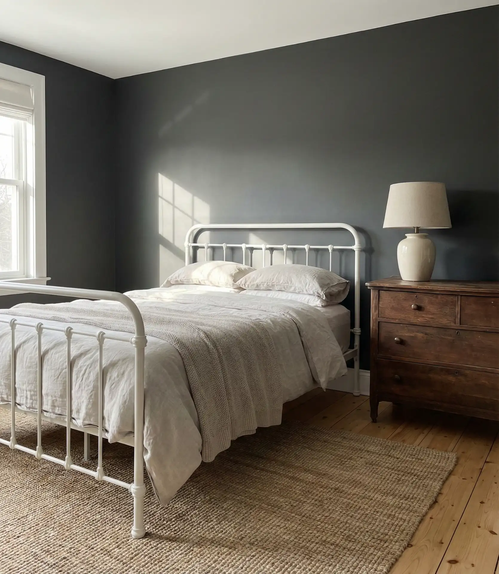 Black Accent Walls in Farmhouse Bedrooms 1
