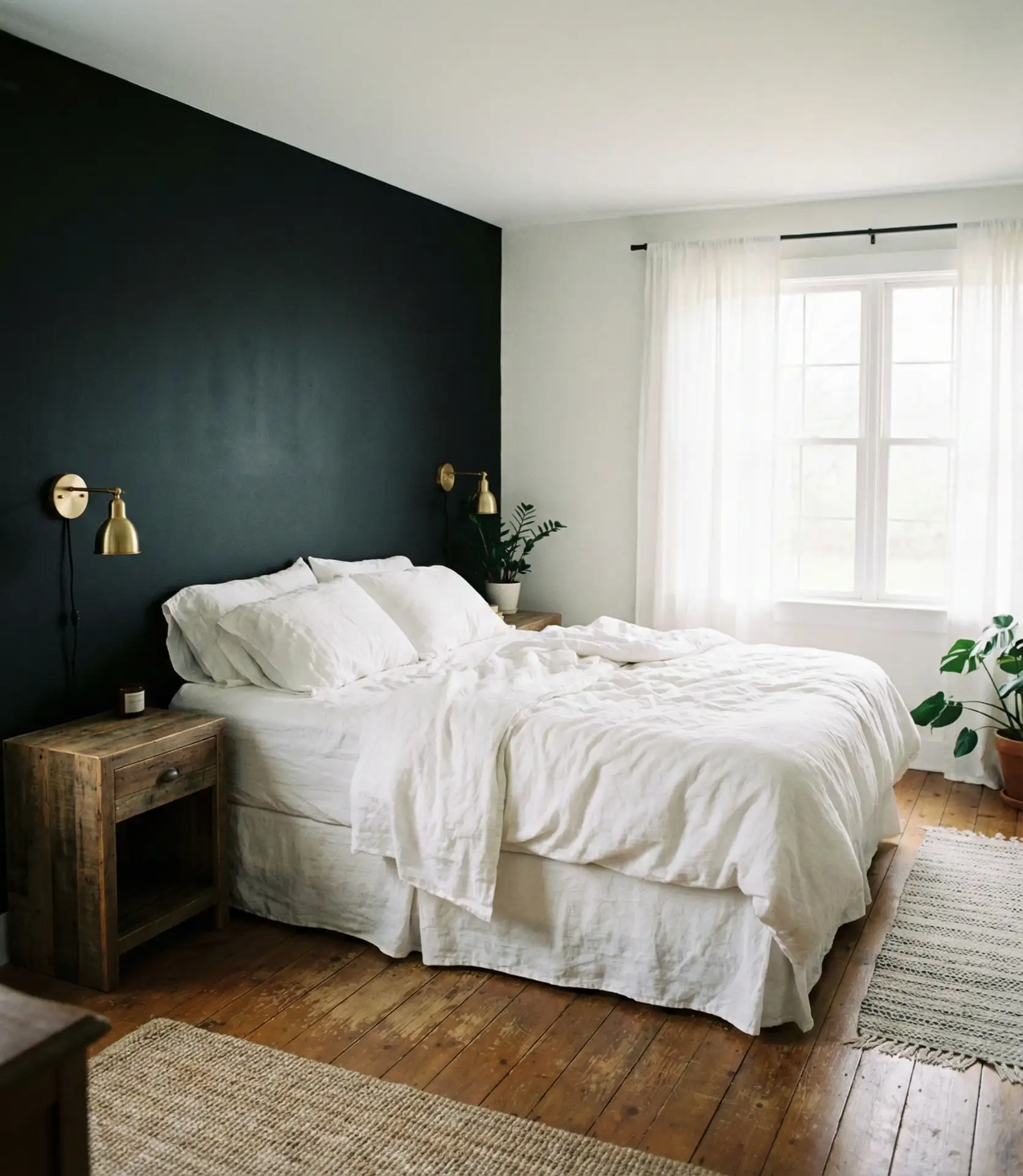 Black Accent Walls in Farmhouse Bedrooms 2