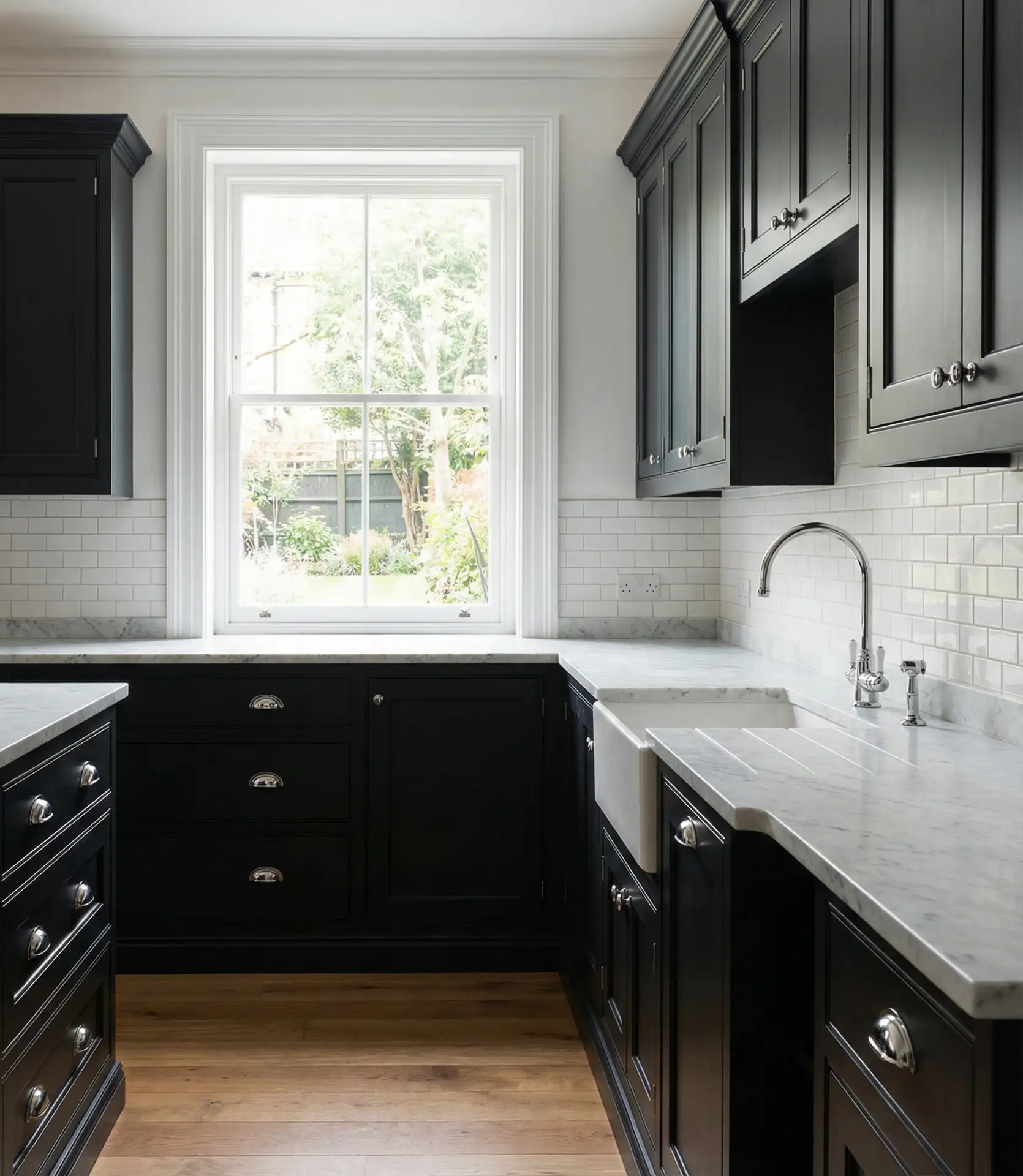 Black Cabinets Painted in Tricorn Black 1