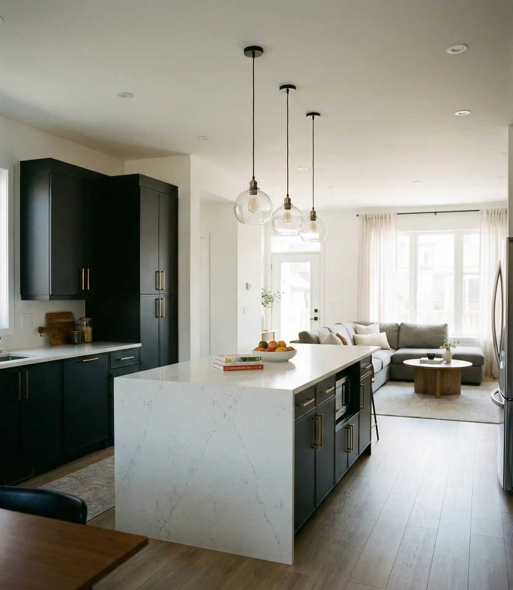 Black Cabinets in Open-Concept Spaces 2