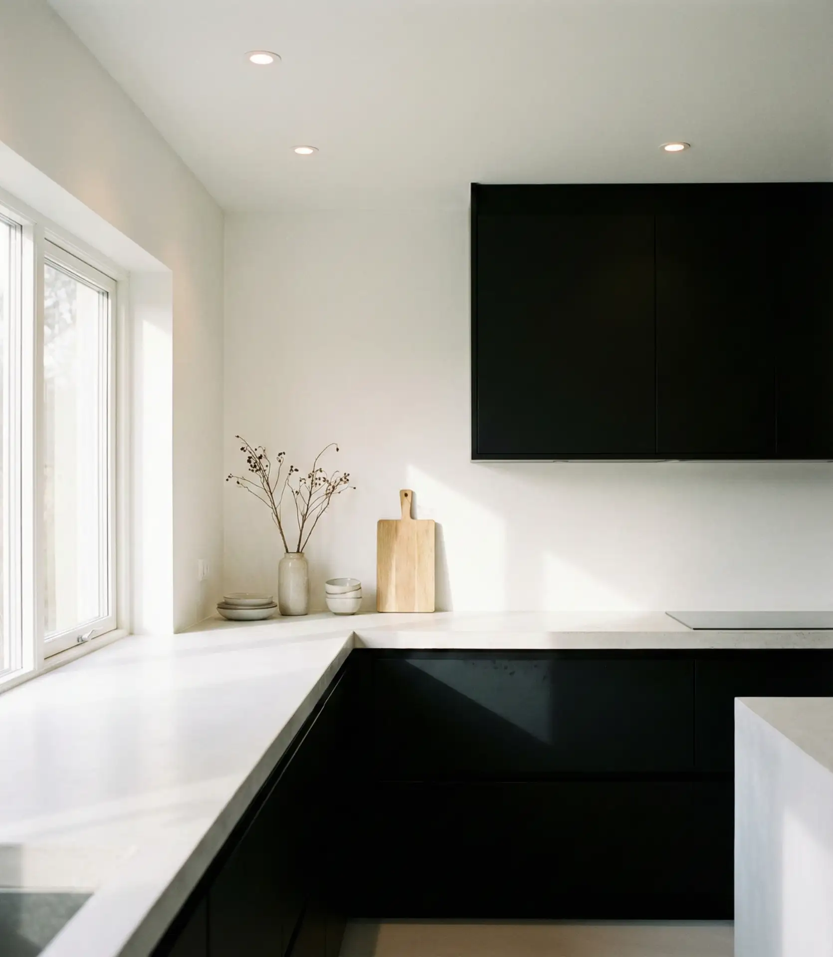 Black Cabinets with White Tone and Minimalist Design 2