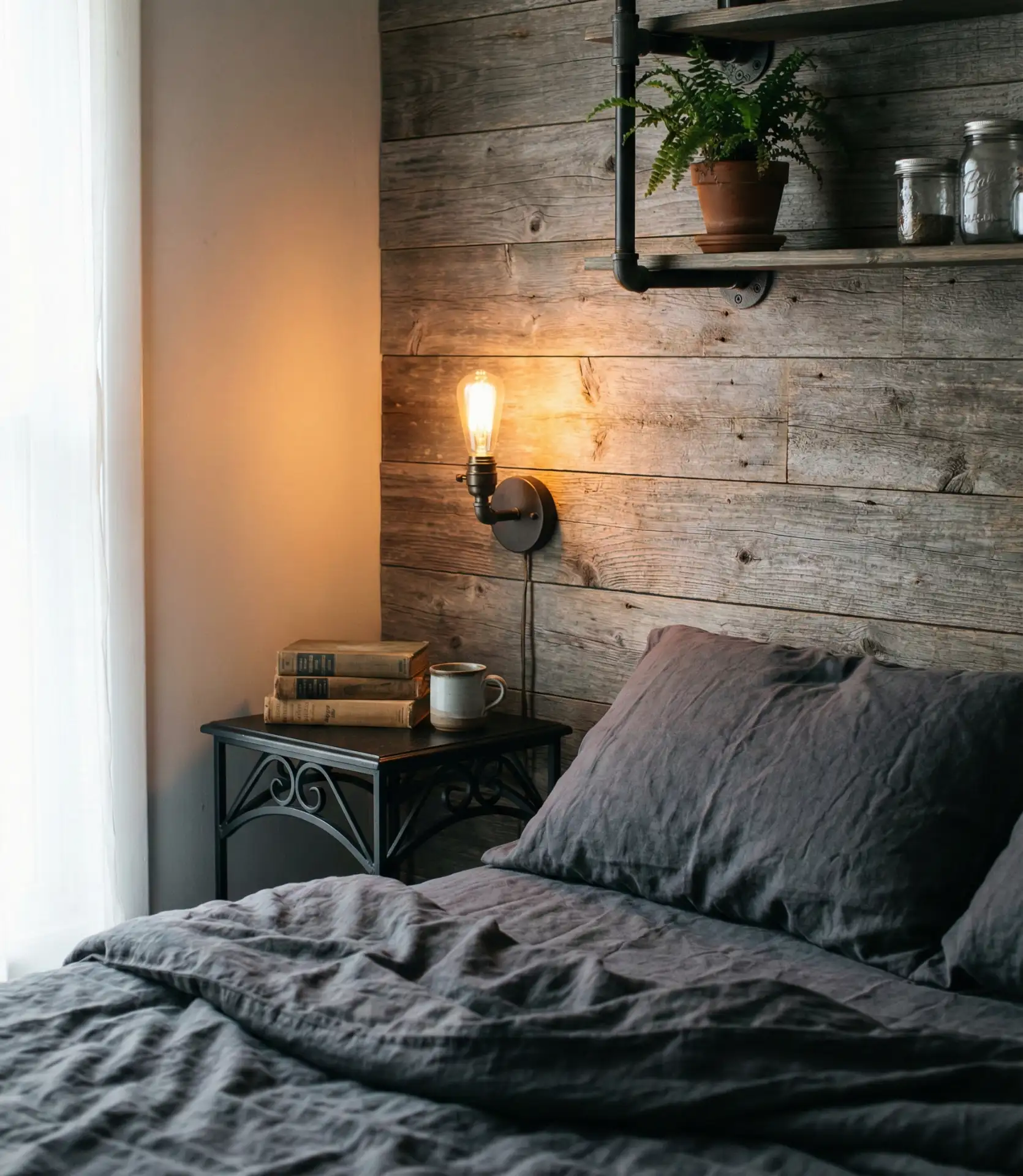 Black Metal and Wood Contrast 2