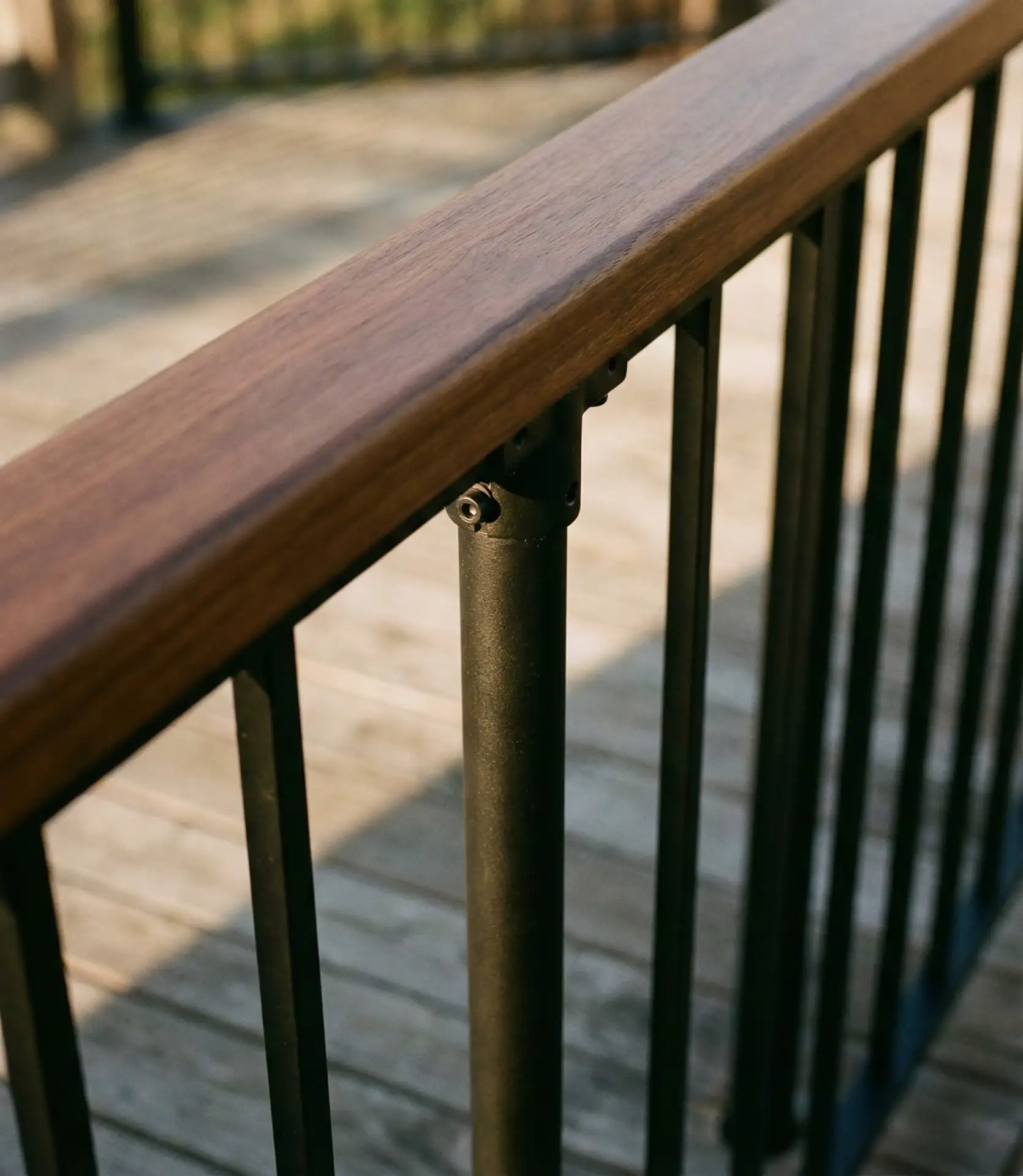 Black Metal with Wood Top Rail Combination 2