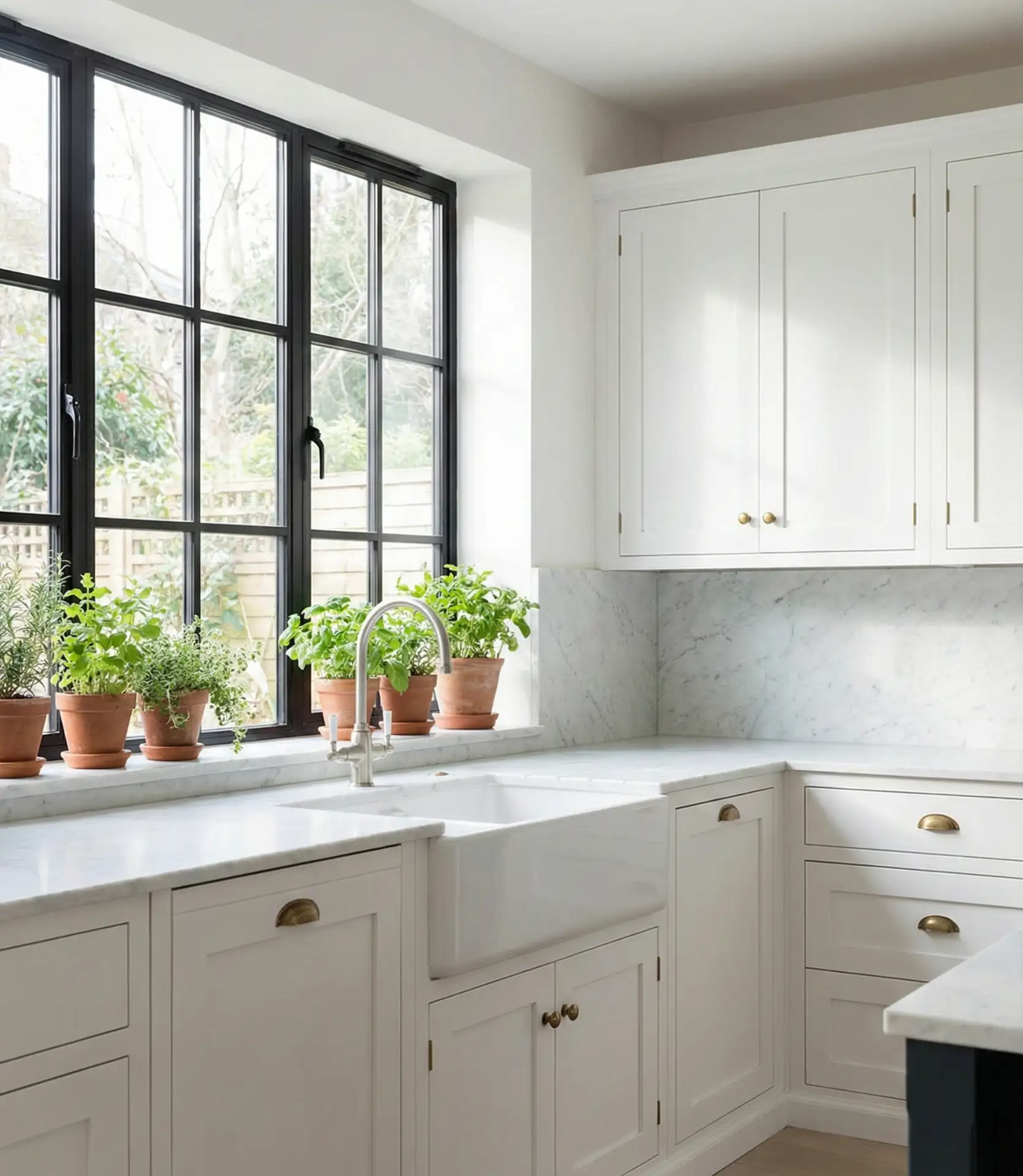 Black Window Frames in White Kitchen 2