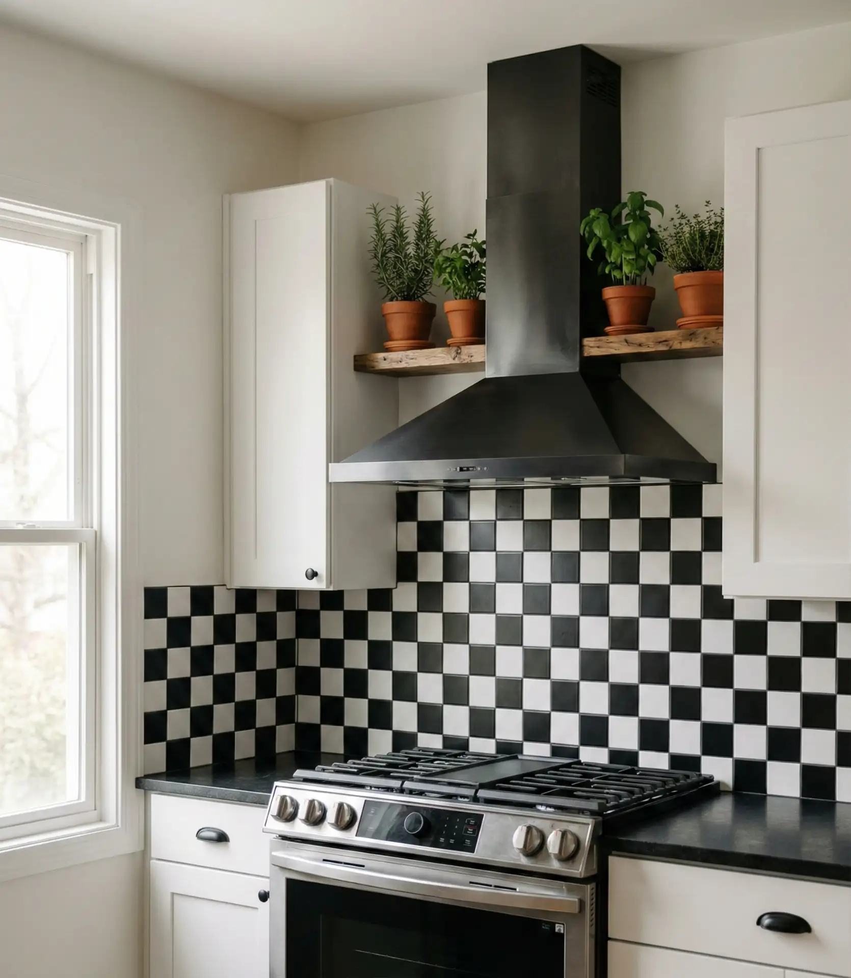 Black and White Subway Tile Backsplash 2