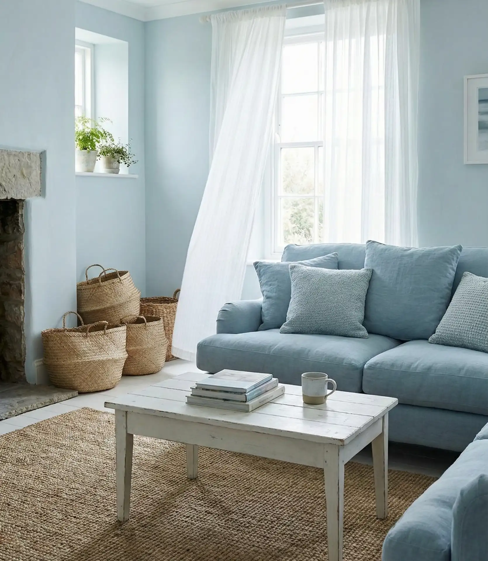 Blue Cottage Living Room with Coastal Calm 2