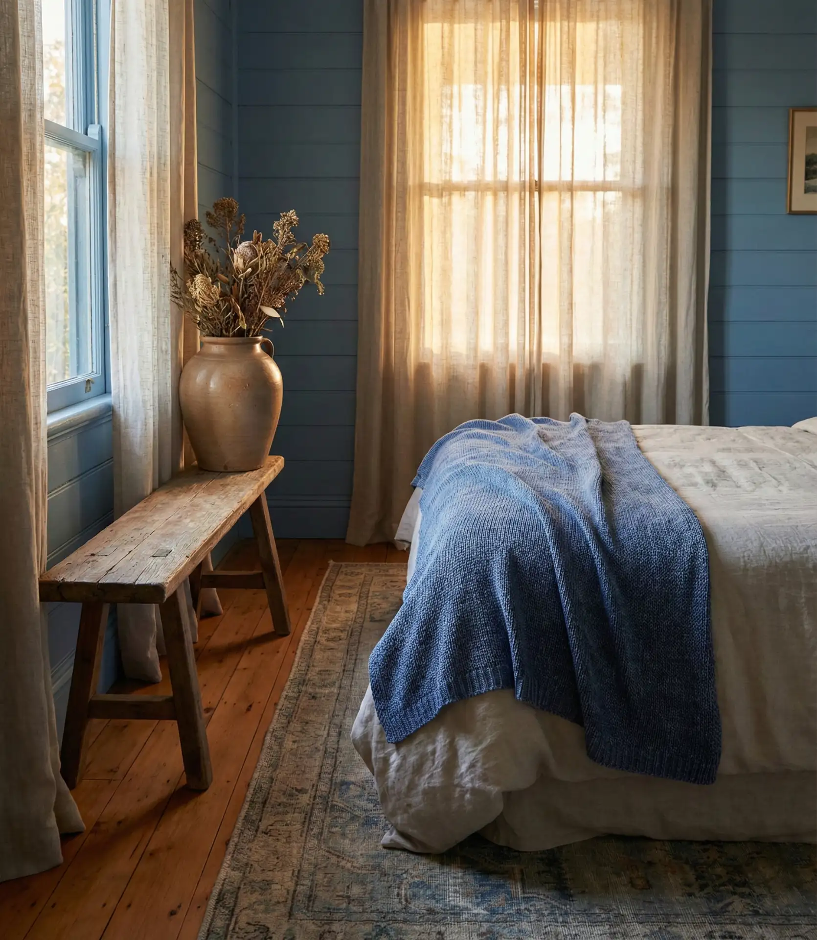 Blue Linen and Natural Wood 2